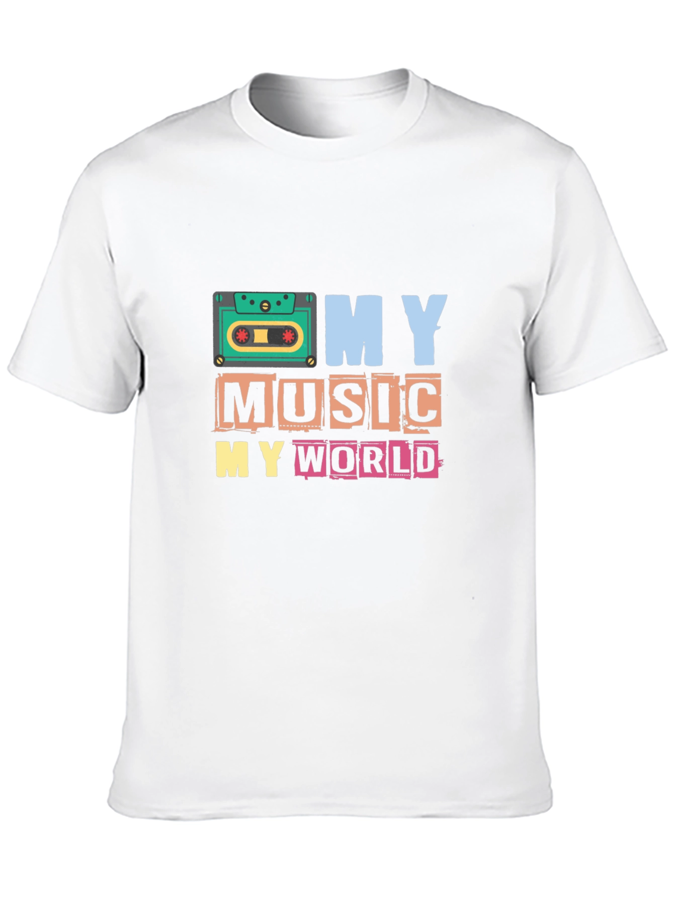 Black My Music My World Graphic Tee - Retro Cassette T-Shirt view 10