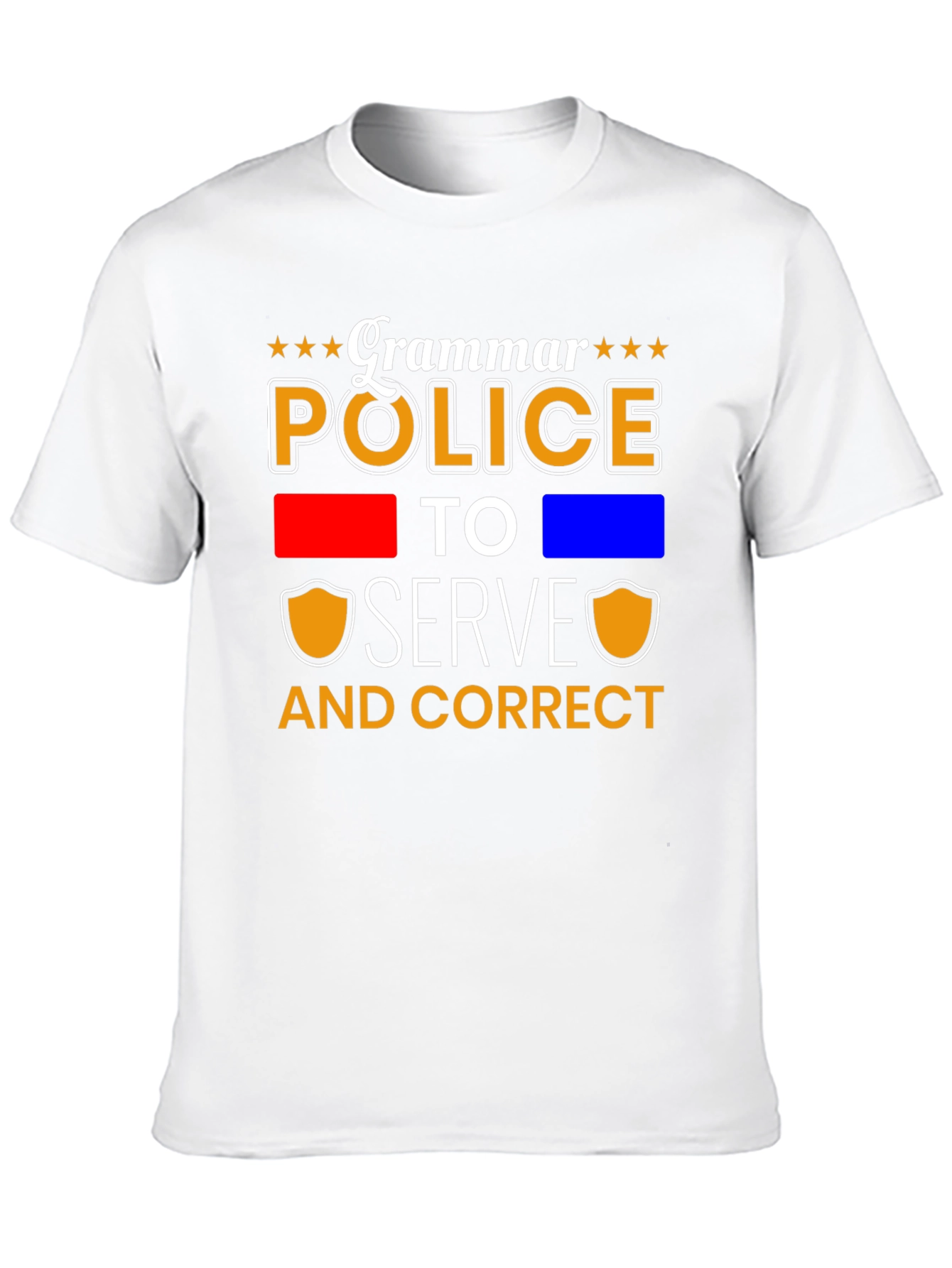 Black Grammar Police Serve & Correct T-Shirt view 10