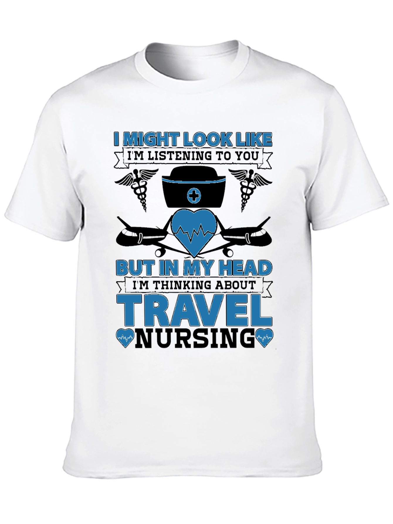 Black Travel Nursing T-Shirt - Funny Nurse Gift view 10