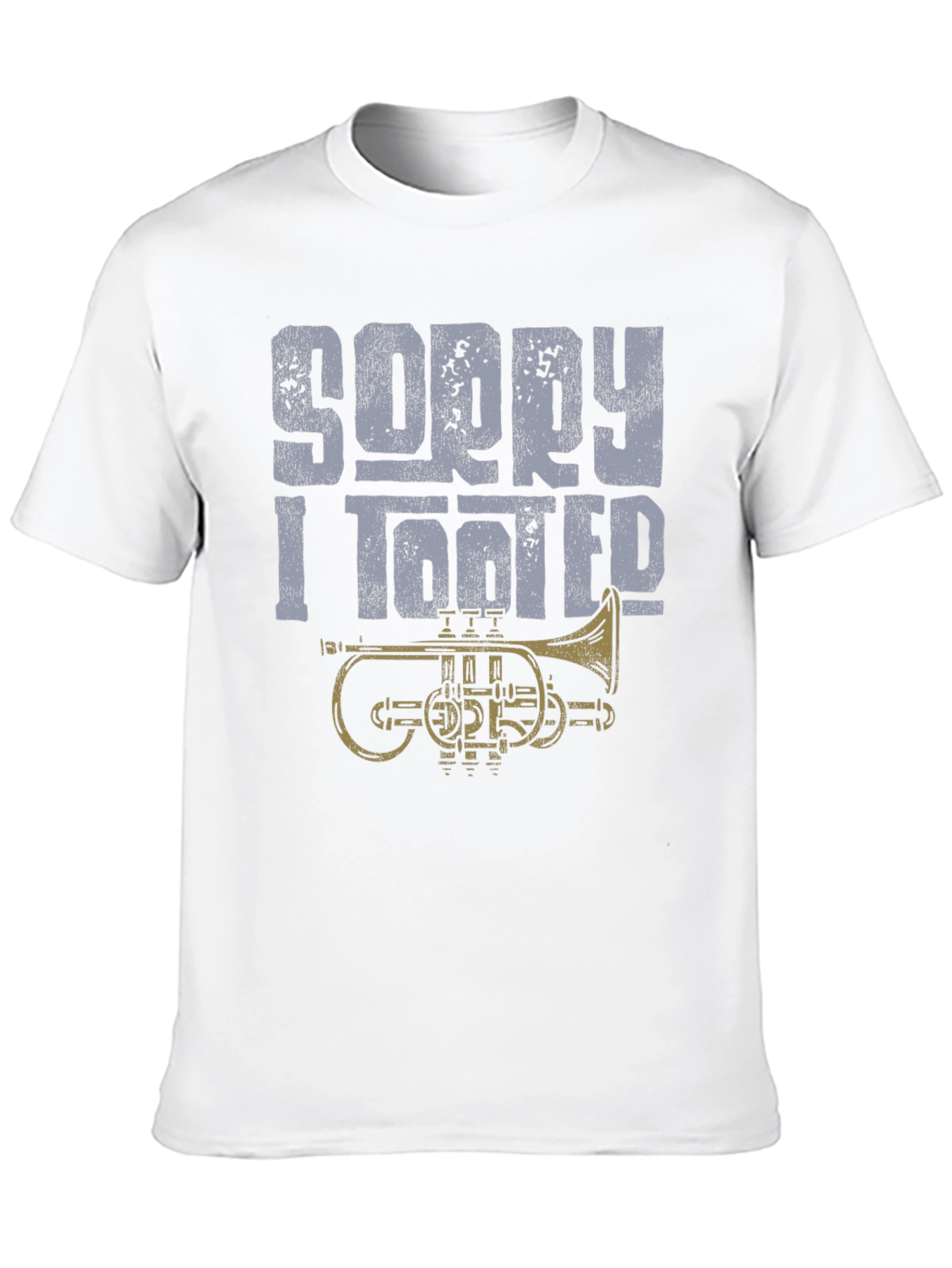 Black Sorry I Tooted T-Shirt - Funny Trumpet Design view 10