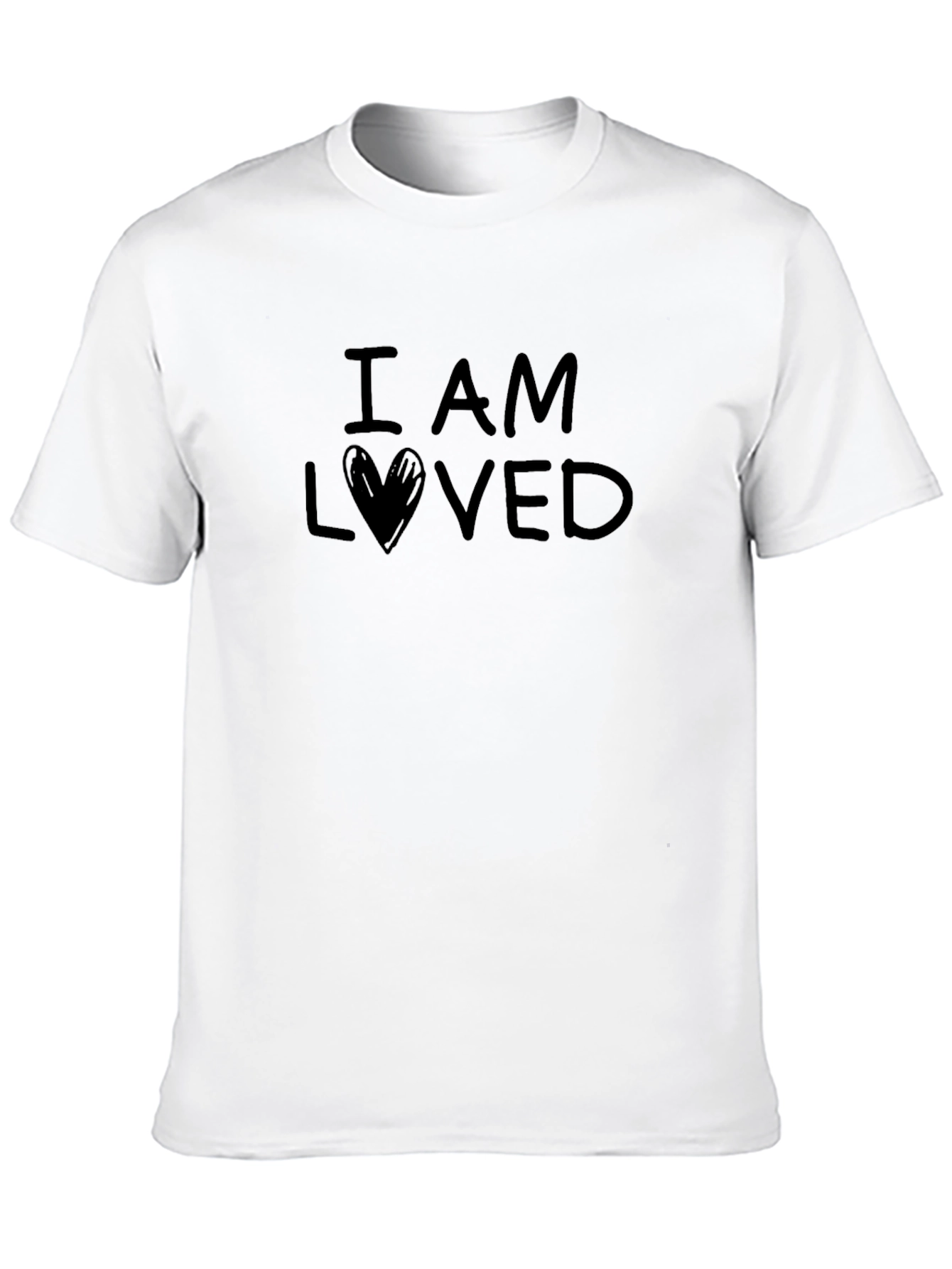 Black I Am Loved Graphic Tee - Black Casual Shirt view 10