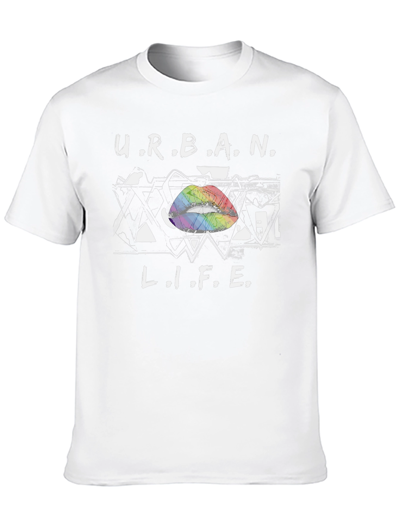 Black Urban Life Rainbow Lips T-Shirt view 10