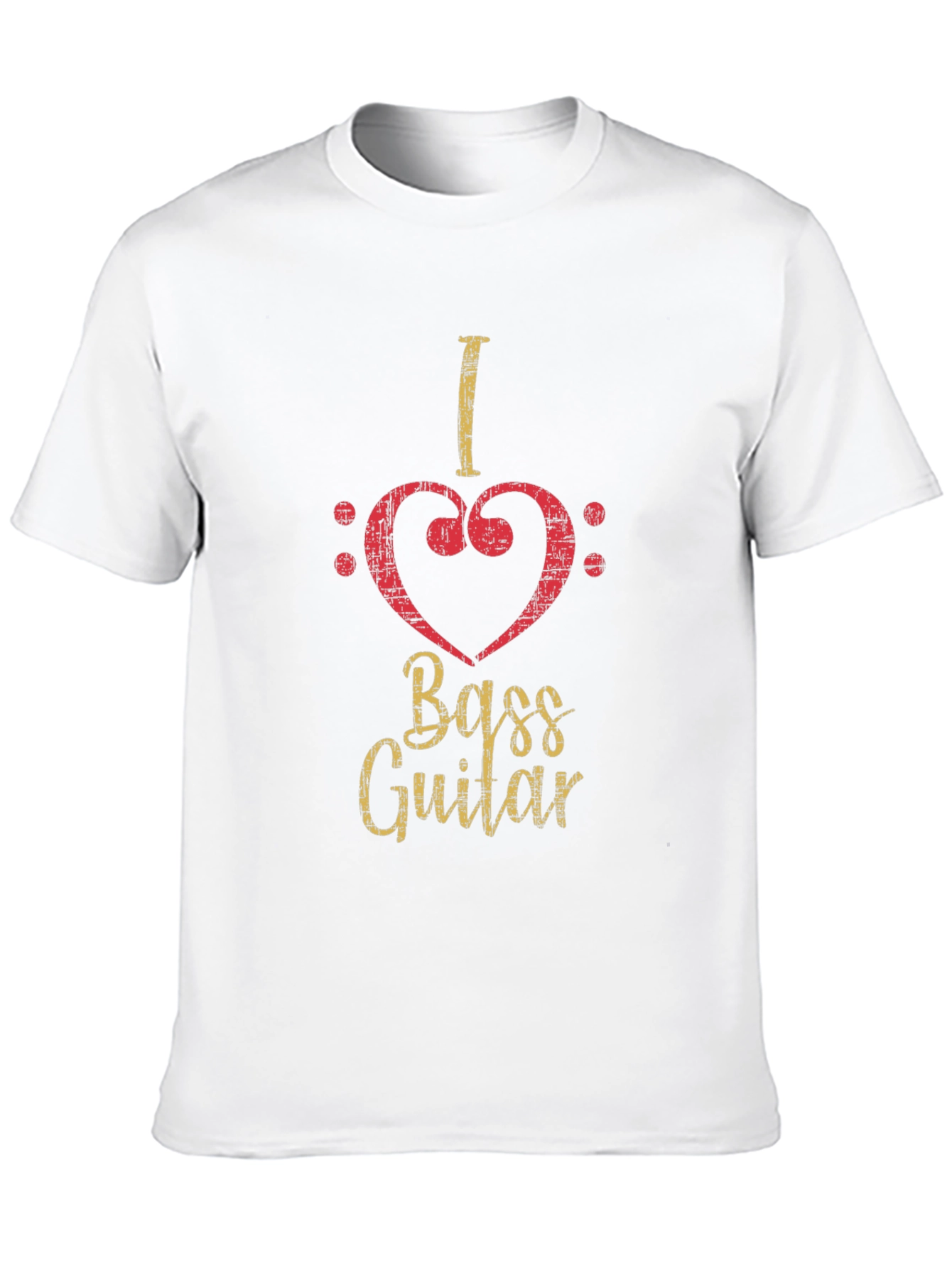 Black I Love Bass Guitar Black T-Shirt view 10