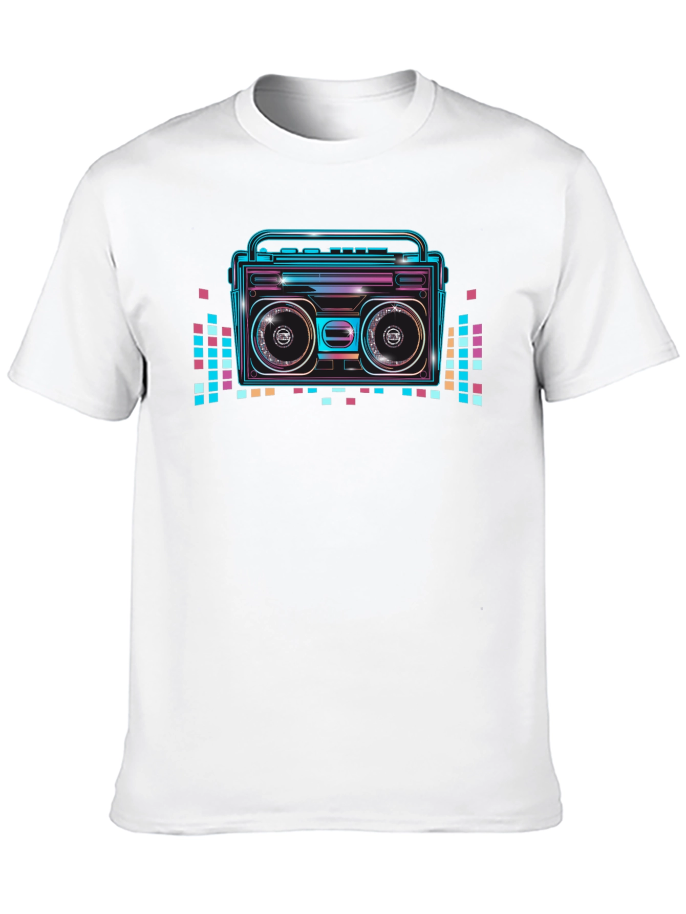 Black Retro Boombox Graphic T-Shirt - Vintage 80s Style view 10