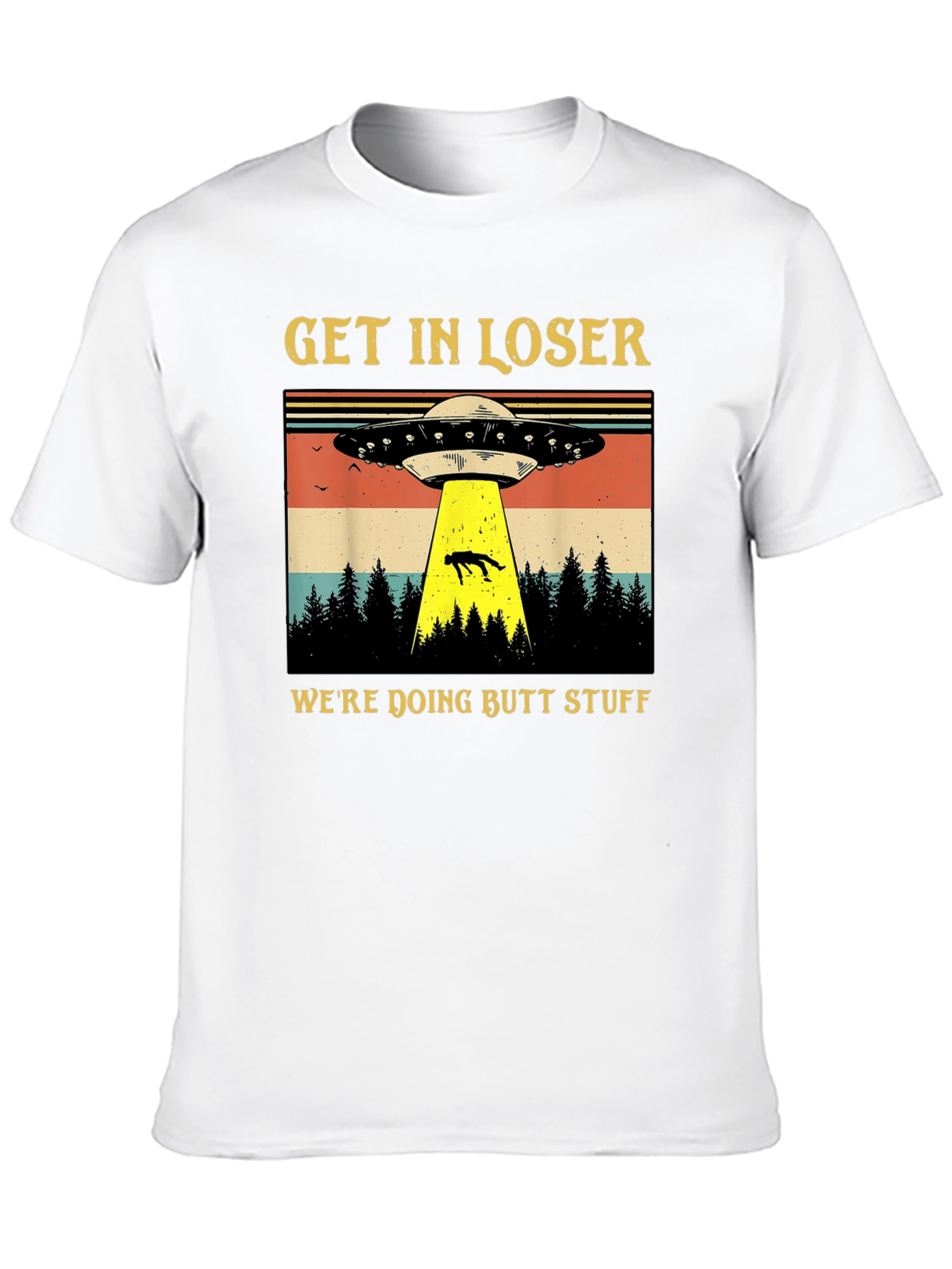 Black Get In Loser UFO T-Shirt view 10