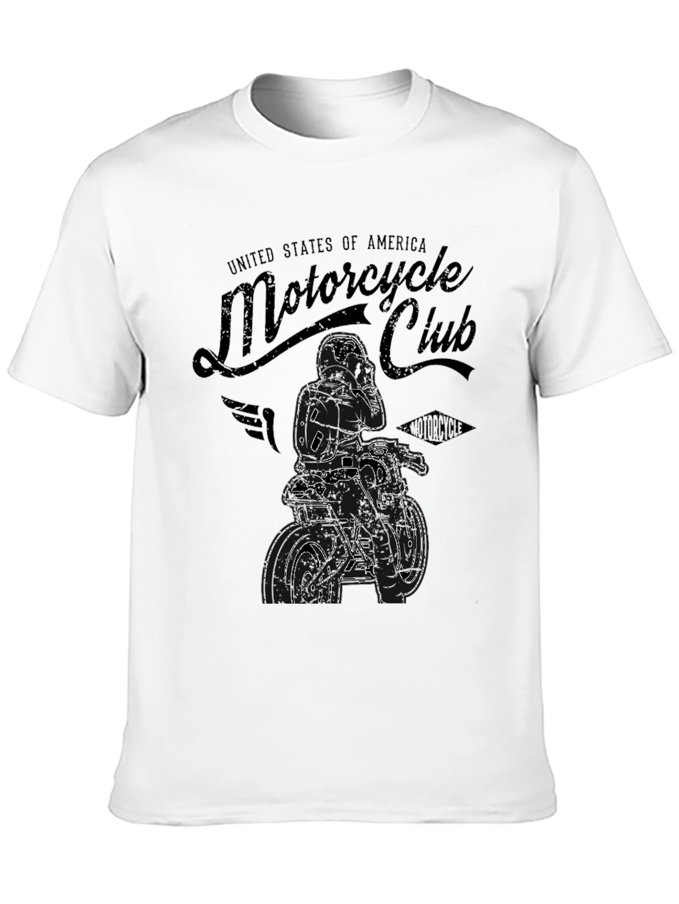 Motorcycle Club Graphic Print T-Shirt - Black - 10