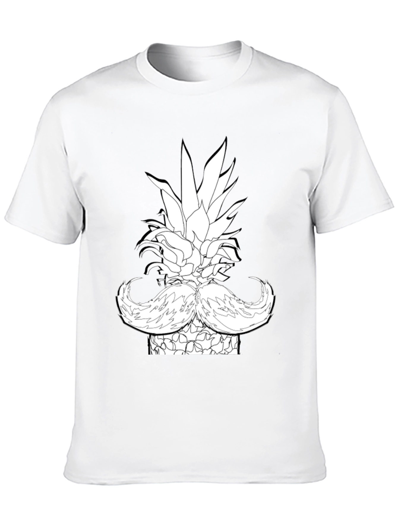 Black Pineapple Mustache Graphic T-Shirt - Black view 10