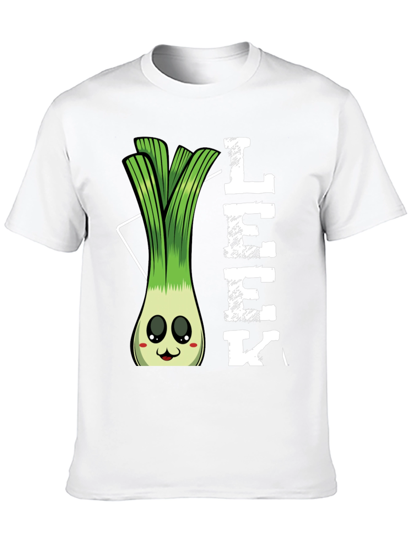 Black Funny Leek Cartoon T-Shirt view 10