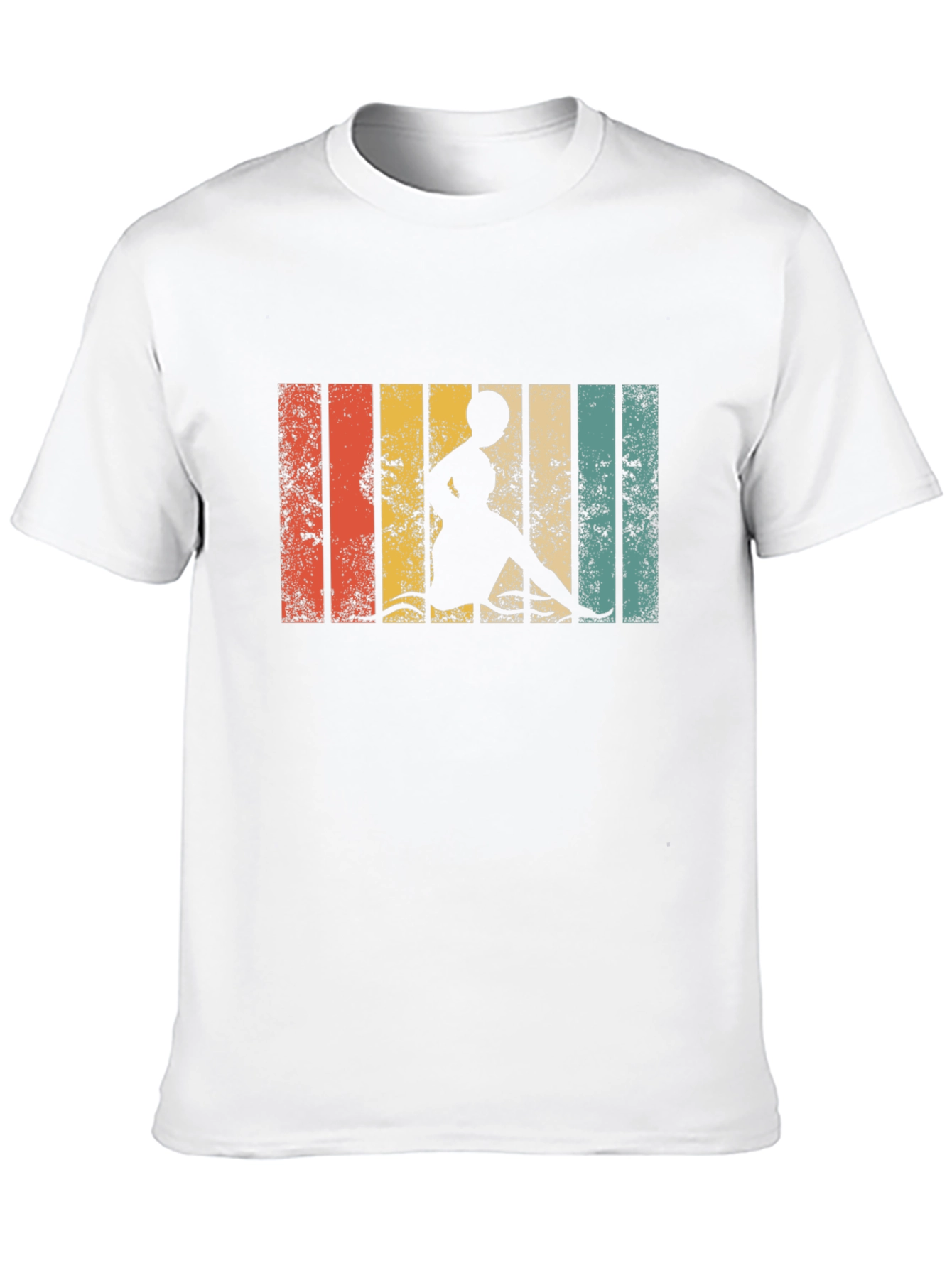 Black Retro Striped Woman Kayaking T-Shirt view 10