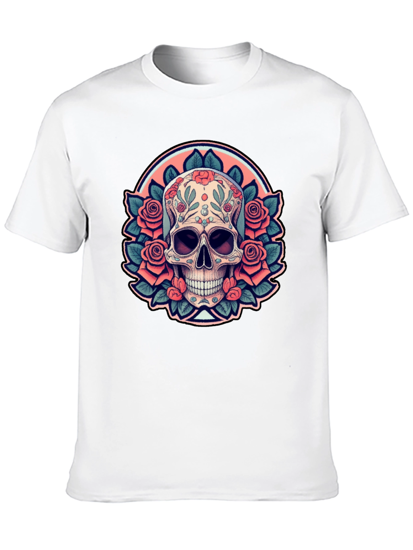 Black Sugar Skull Rose Black T-Shirt view 10