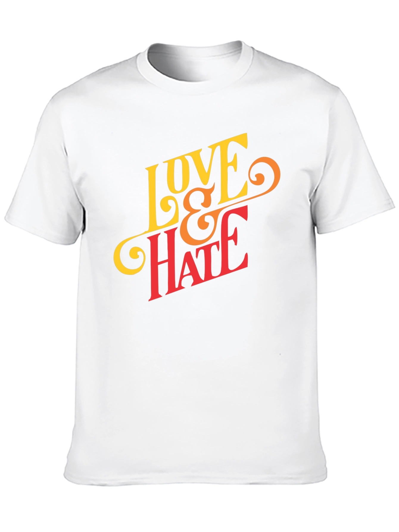 Black Love & Hate Graphic Tee - Casual Black T-Shirt view 10