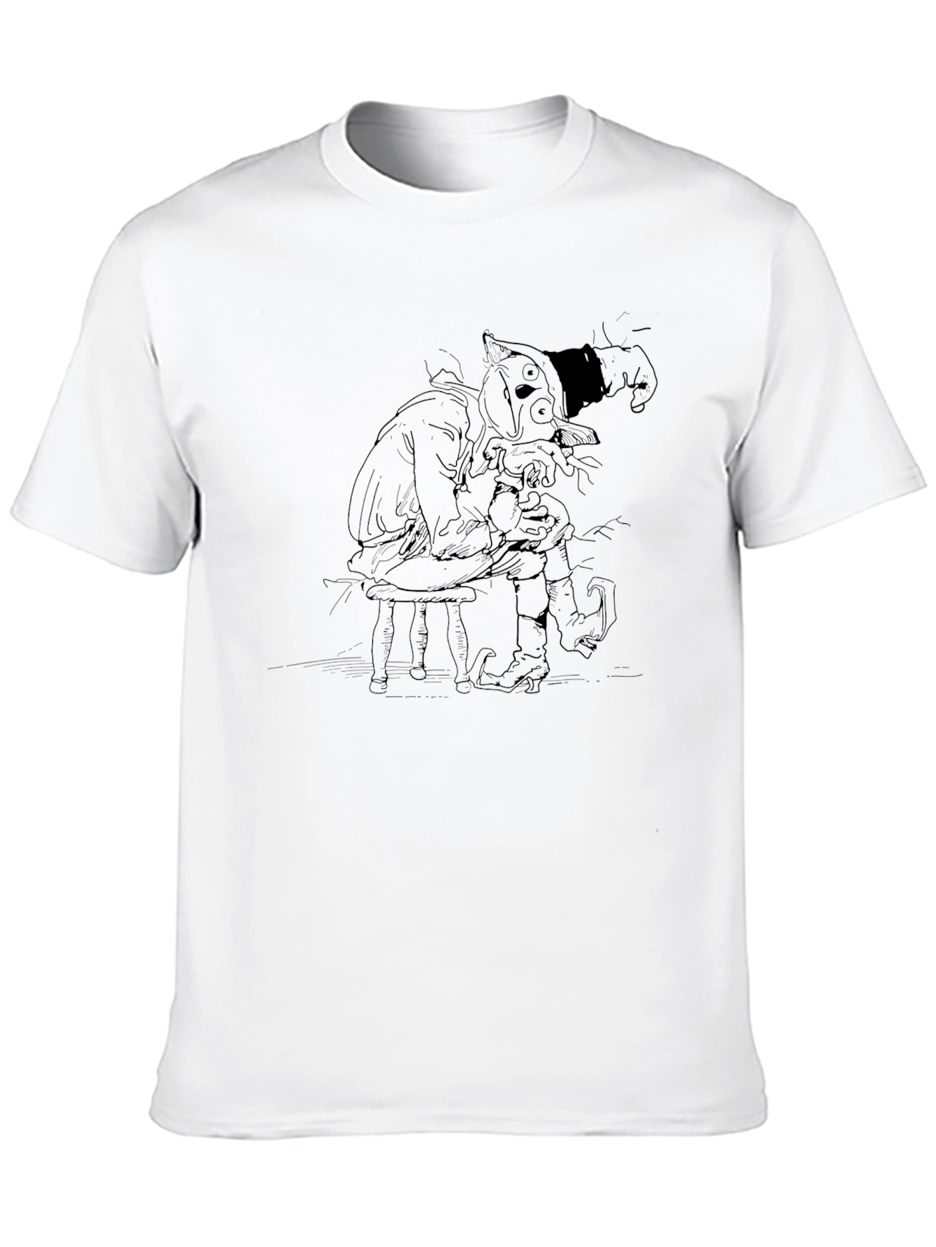 Black Men's Black Graphic T-Shirt - Dark Humor Design view 10