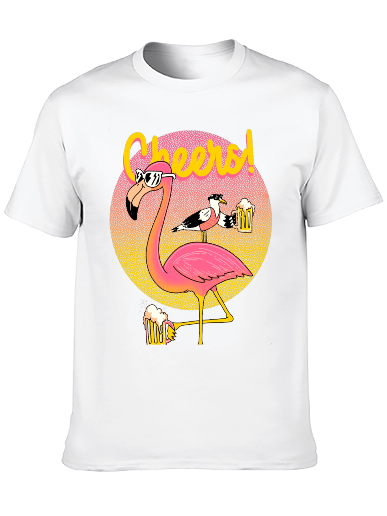 Black Cheers Flamingo Graphic T-Shirt view 10