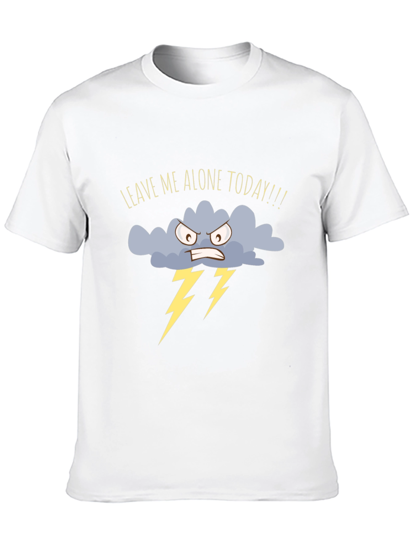 Black Leave Me Alone Today T-Shirt - Angry Cloud Graphic Tee view 10