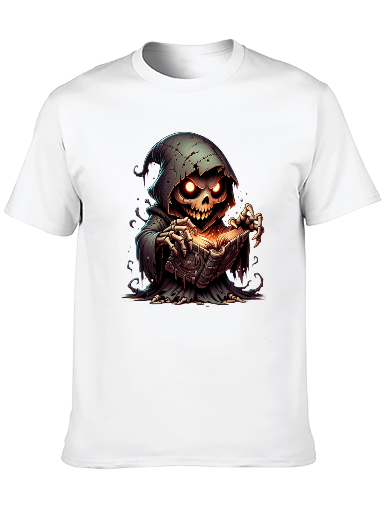 Black Grim Reaper Graphic Tee - Spooky Book Design view 10