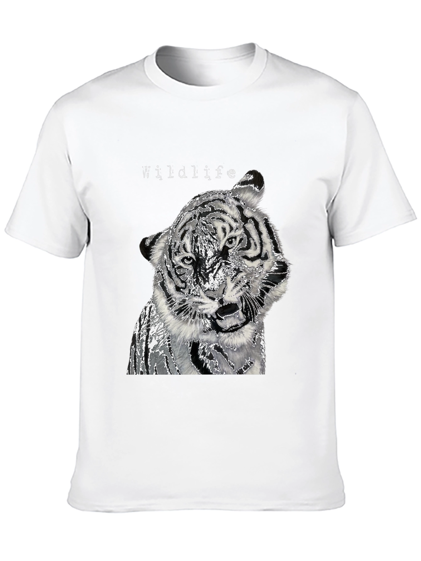 Black Wildlife Tiger Graphic Black T-Shirt view 10