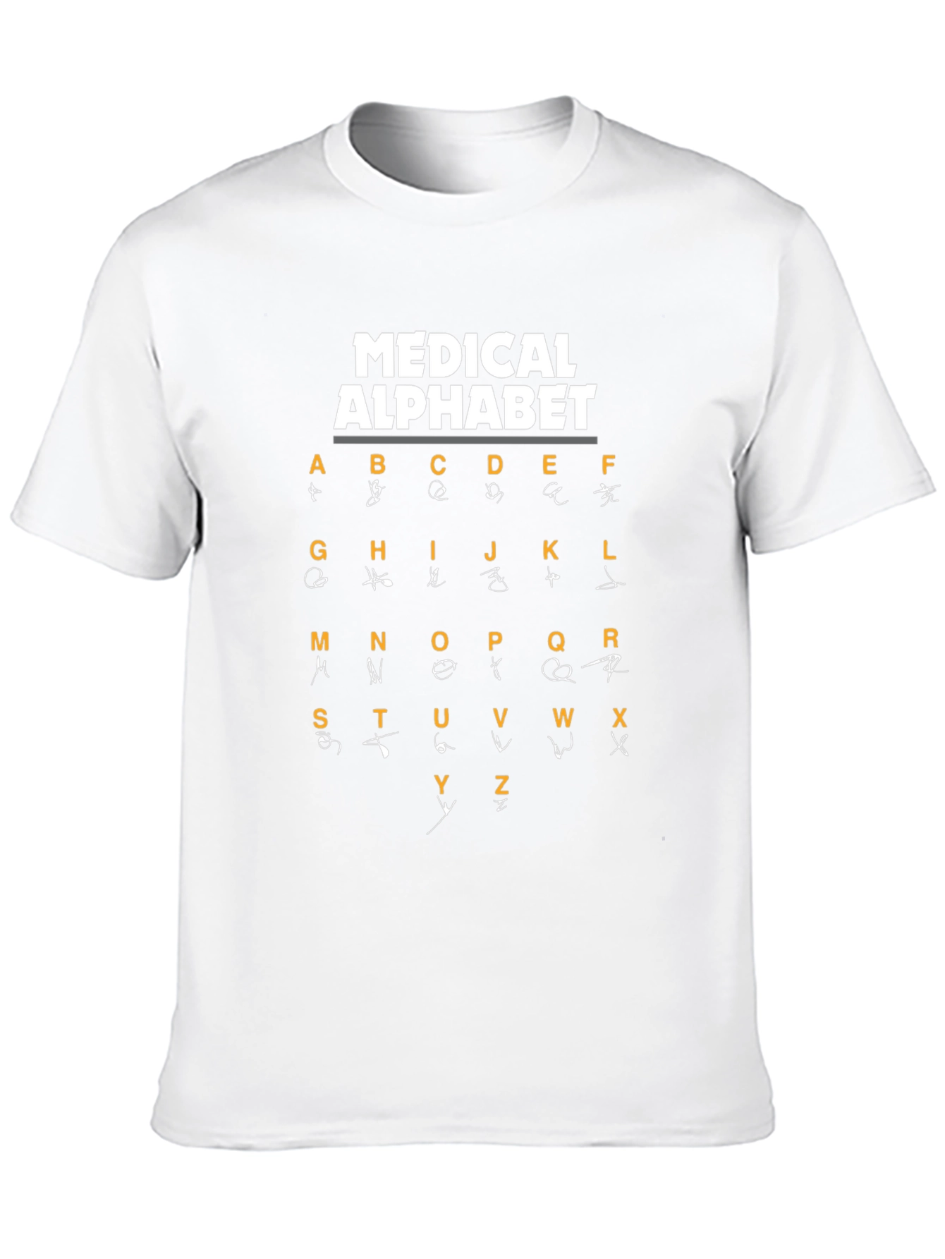 Black Medical Alphabet T-Shirt - Funny Doctor Gift view 10