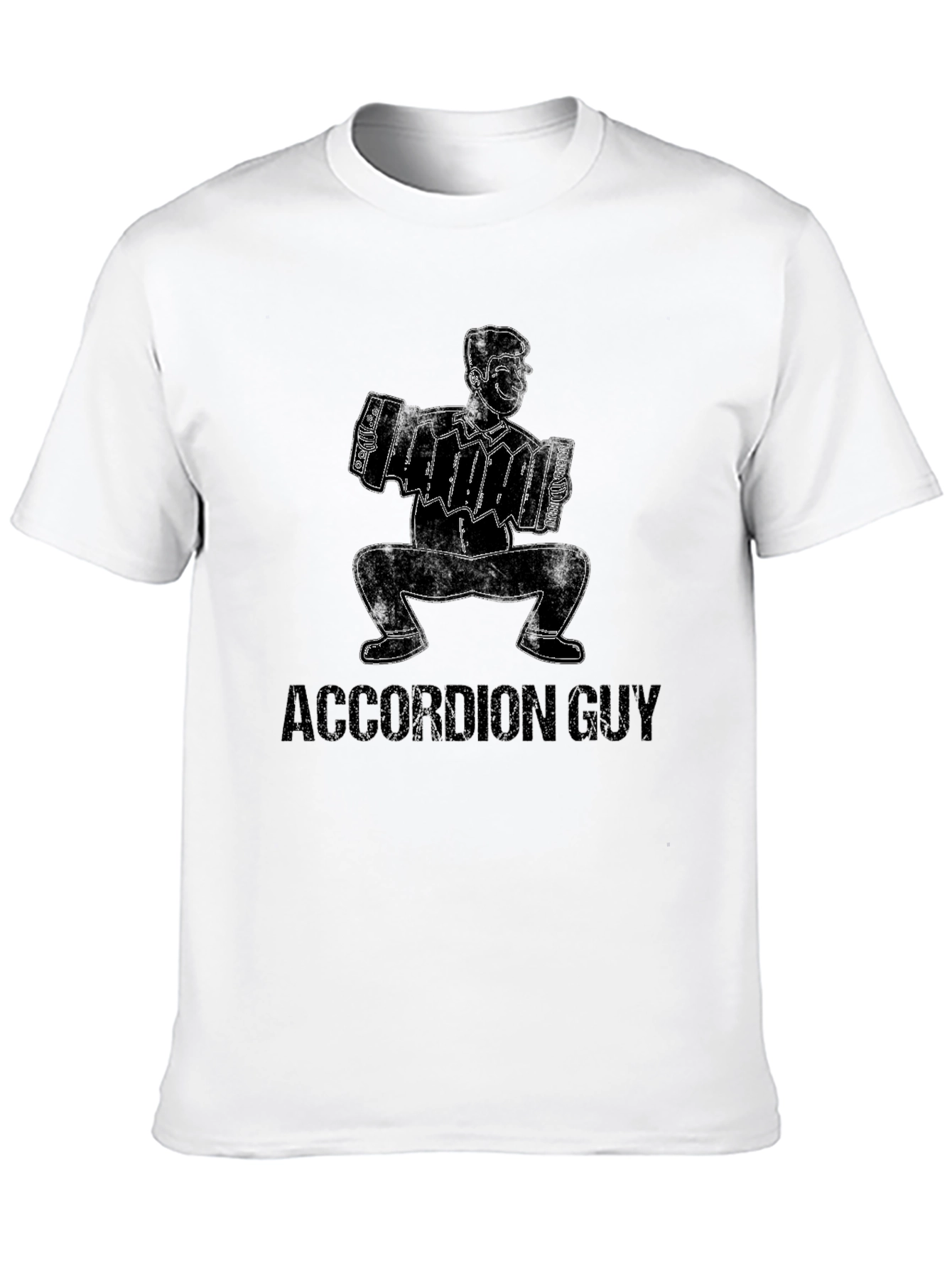 Black Accordion Guy Black Graphic Tee view 10