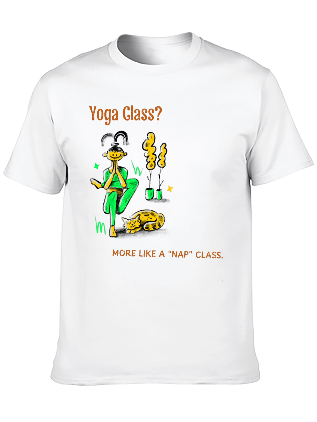 Black Yoga Nap Class Black Cotton T-Shirt view 10