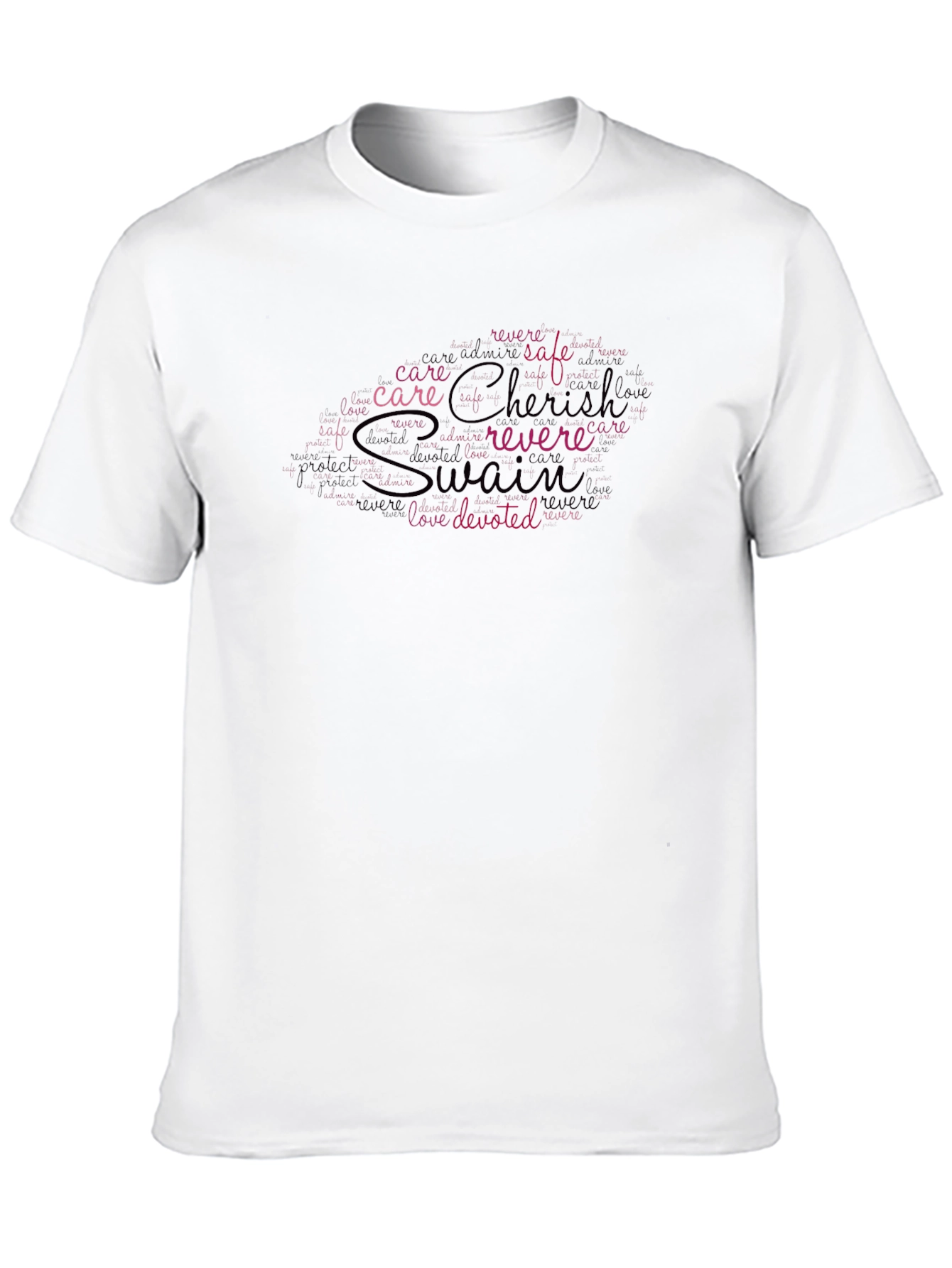 Black Cherish Swain Word Art T-Shirt view 10
