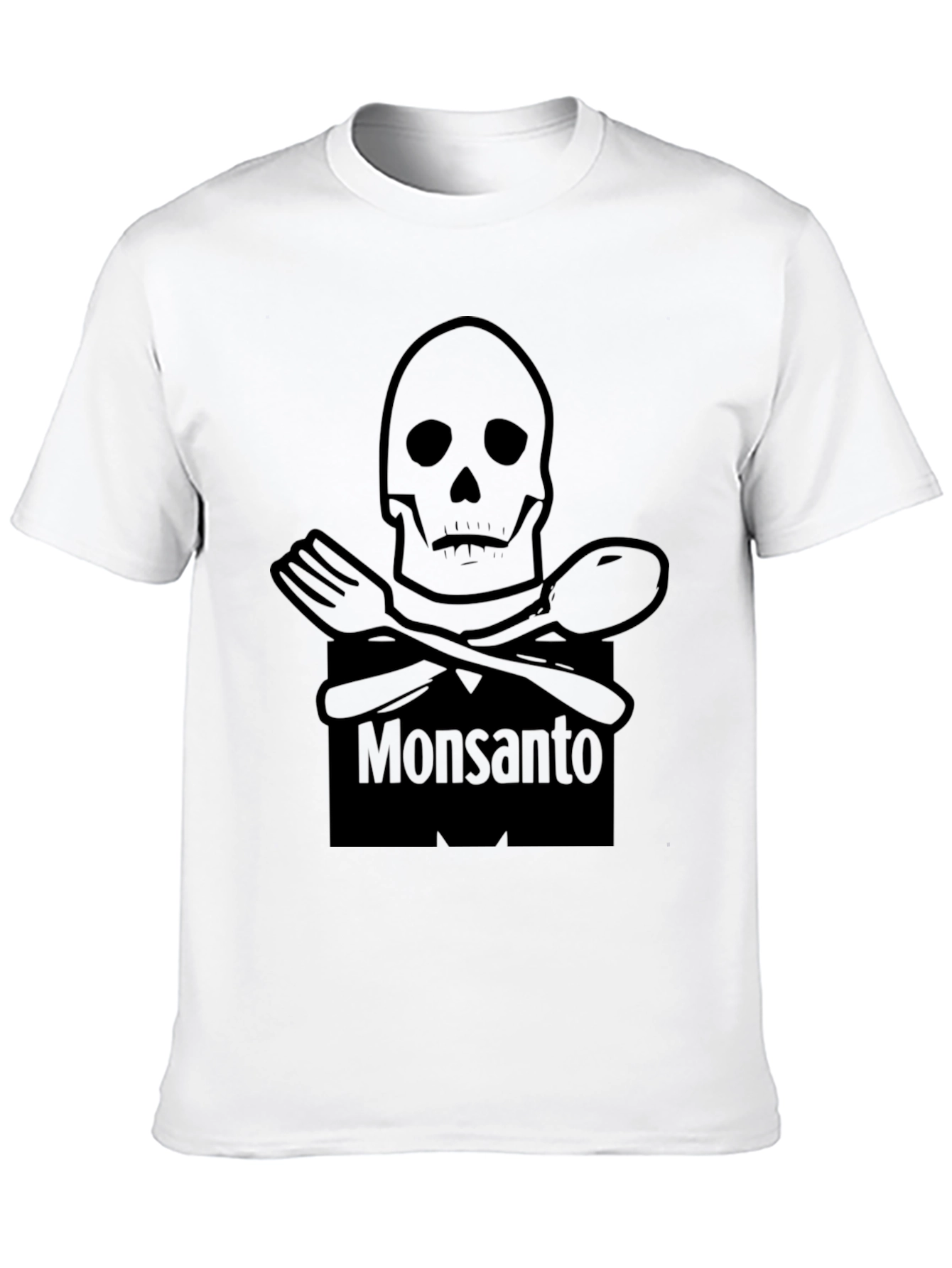 Black Monsanto Skull T-Shirt - Anti-GMO Statement Tee view 10