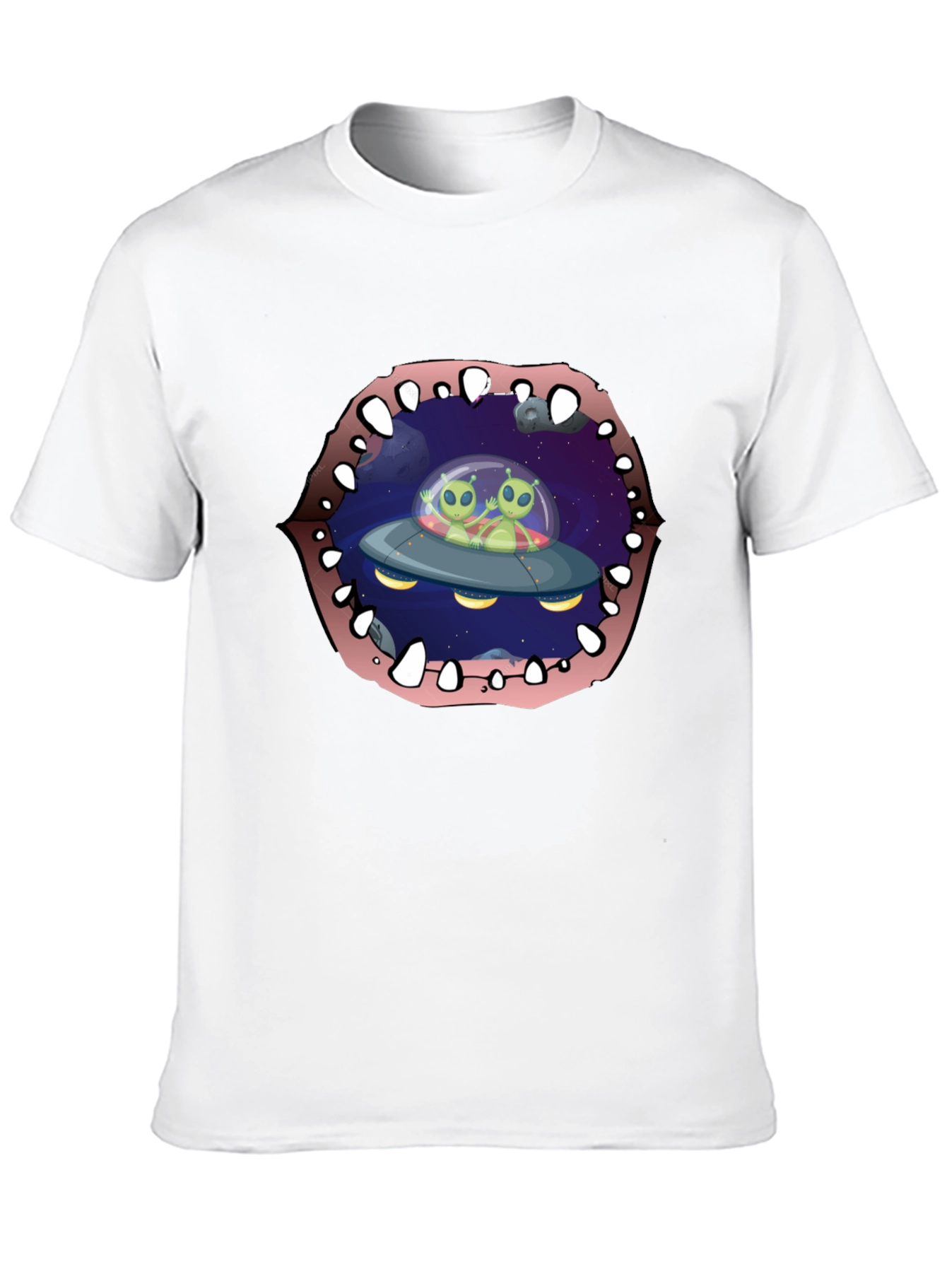 Black Alien Abduction T-Shirt Black Cotton Crew Neck view 10