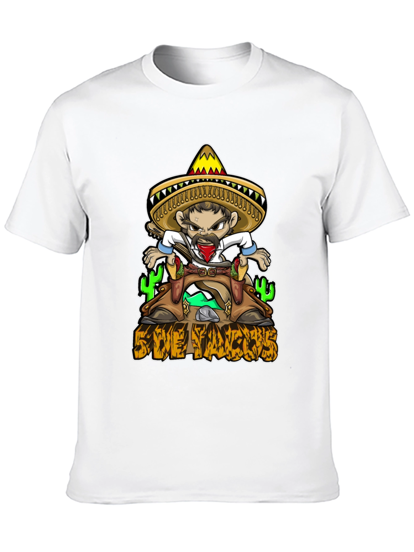 Black Save Tacos T-Shirt - Sombrero Cartoon Graphic Tee view 10