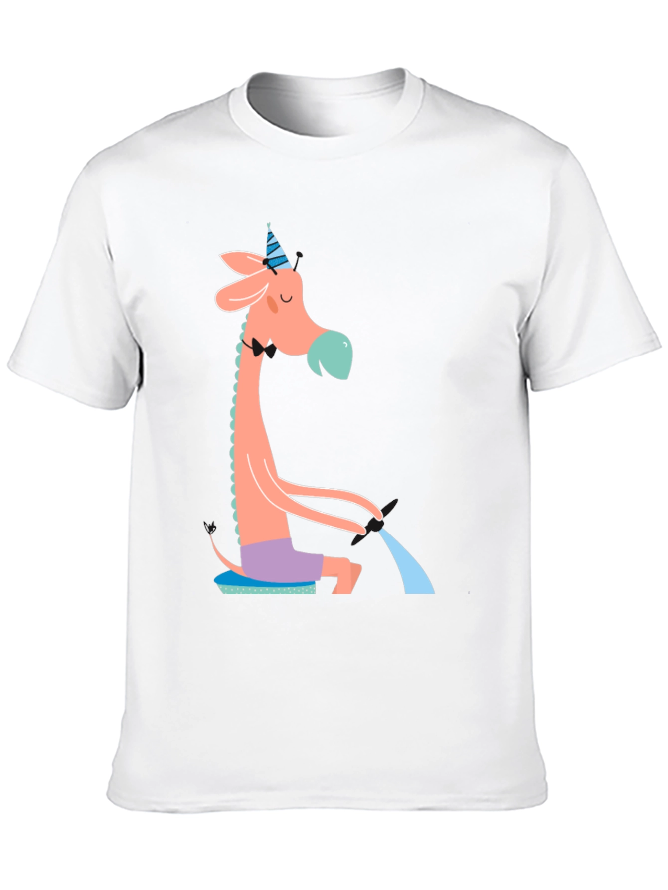 Black Whimsical Giraffe T-Shirt - Quirky Novelty Tee view 10