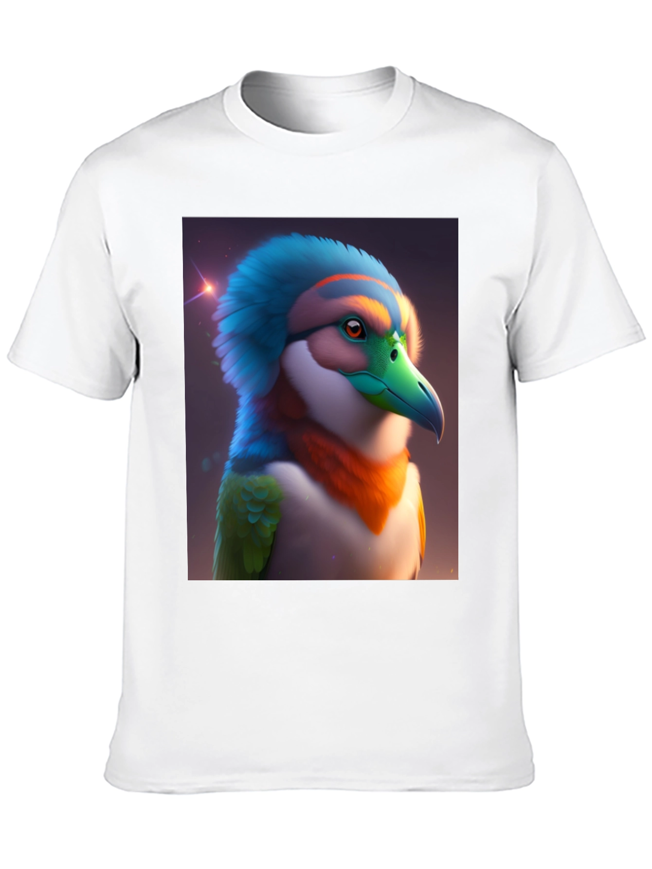Black Exotic Bird Graphic Tee - Unique Colorful Bird Design view 10