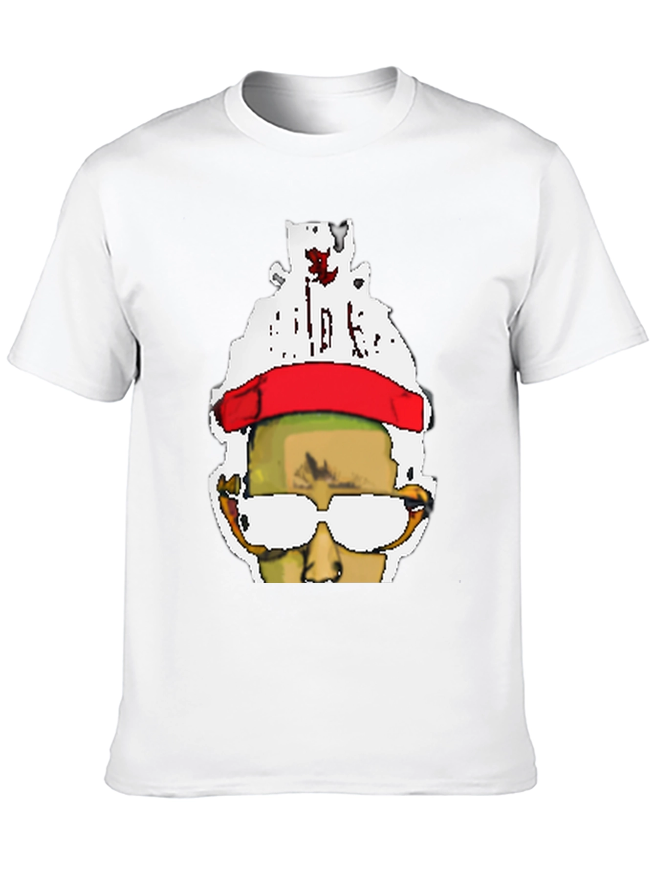 Black Pixelated Portrait Black T-Shirt view 10