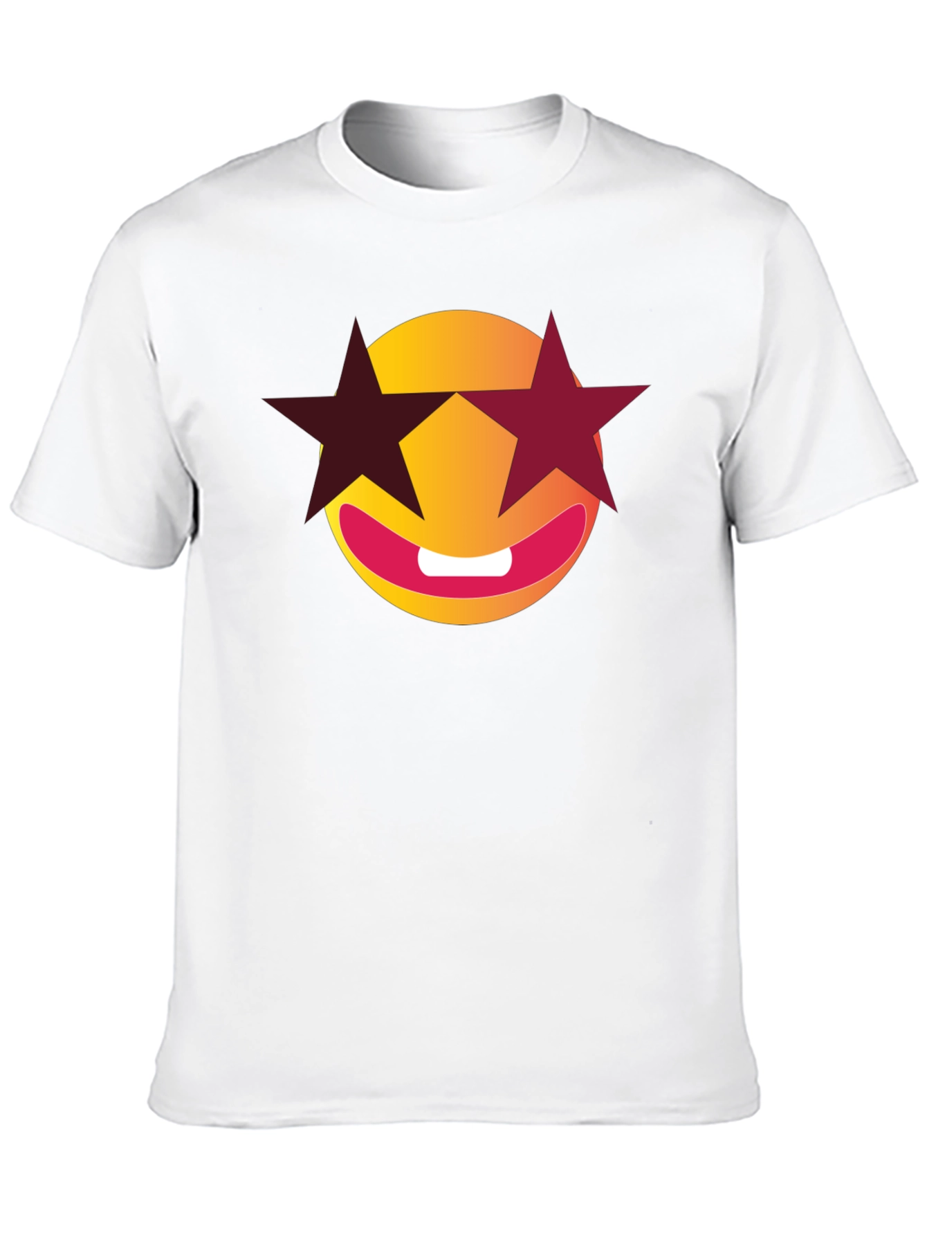 Black Smiley Face with Star Shades Graphic T-Shirt view 10
