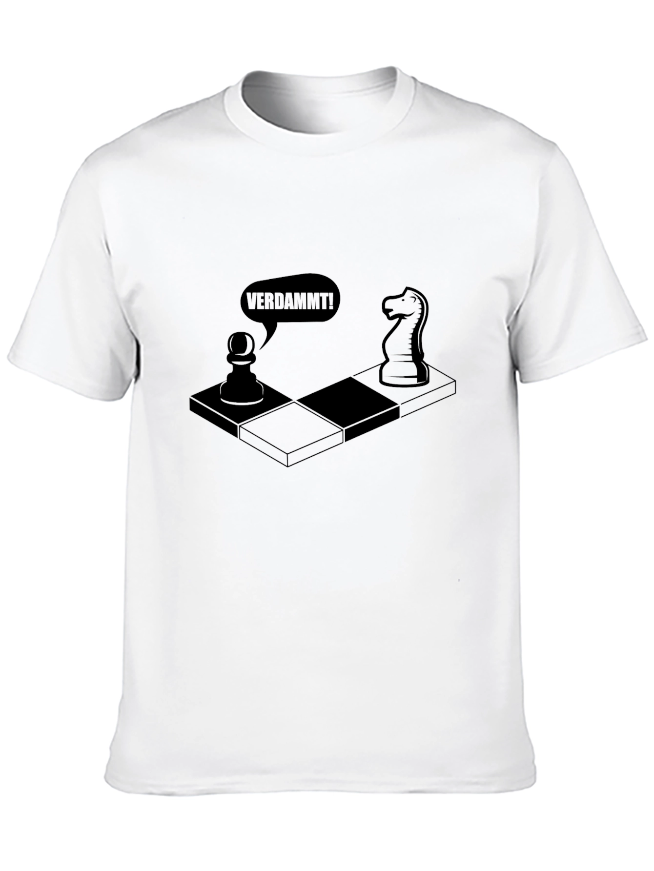 Chess Humor T-Shirt - "Verdammt!" Chessboard Design - 10
