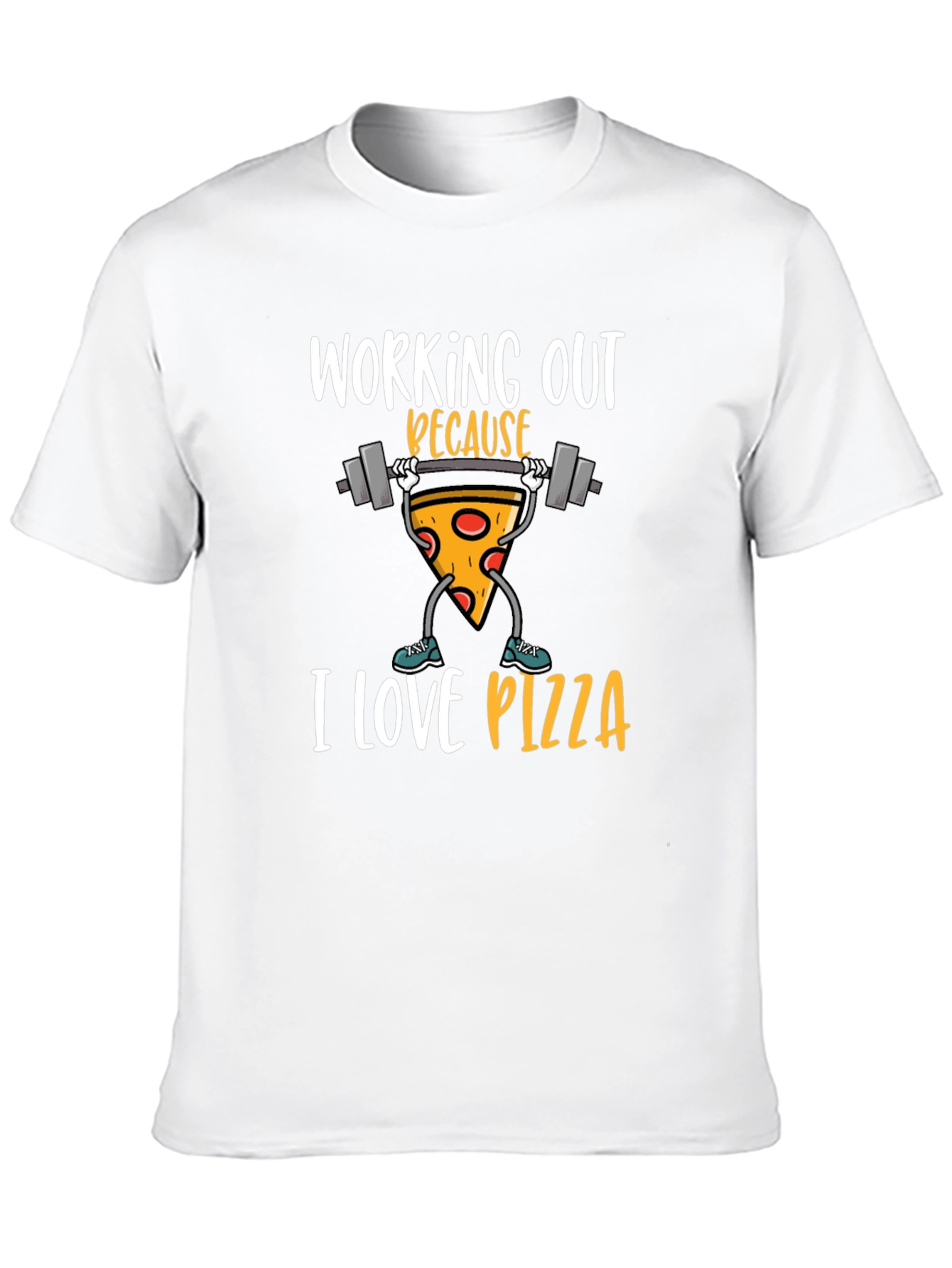 Black Funny Pizza Workout Graphic Tee view 10