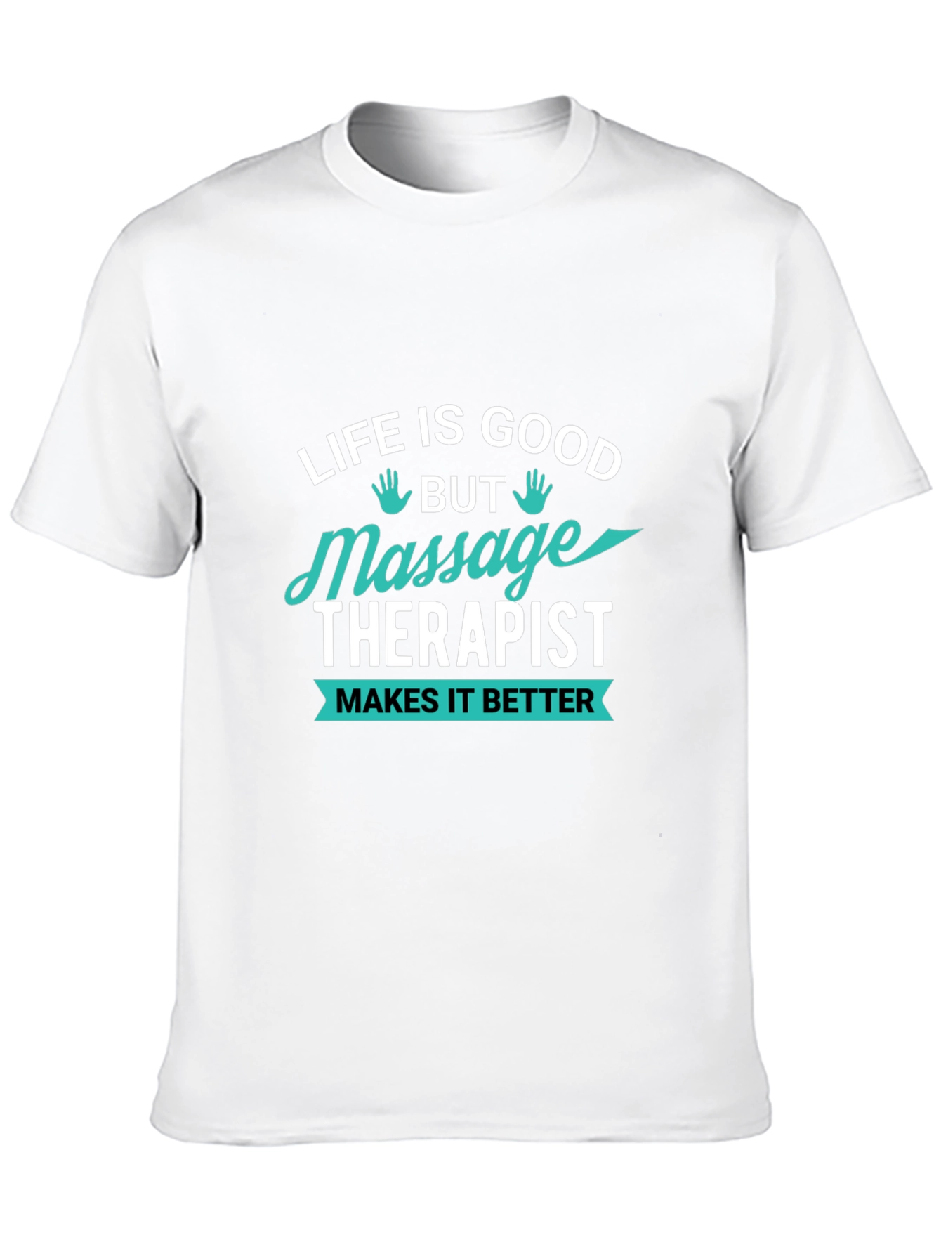 Black Massage Therapist T-Shirt - Life Is Good view 10