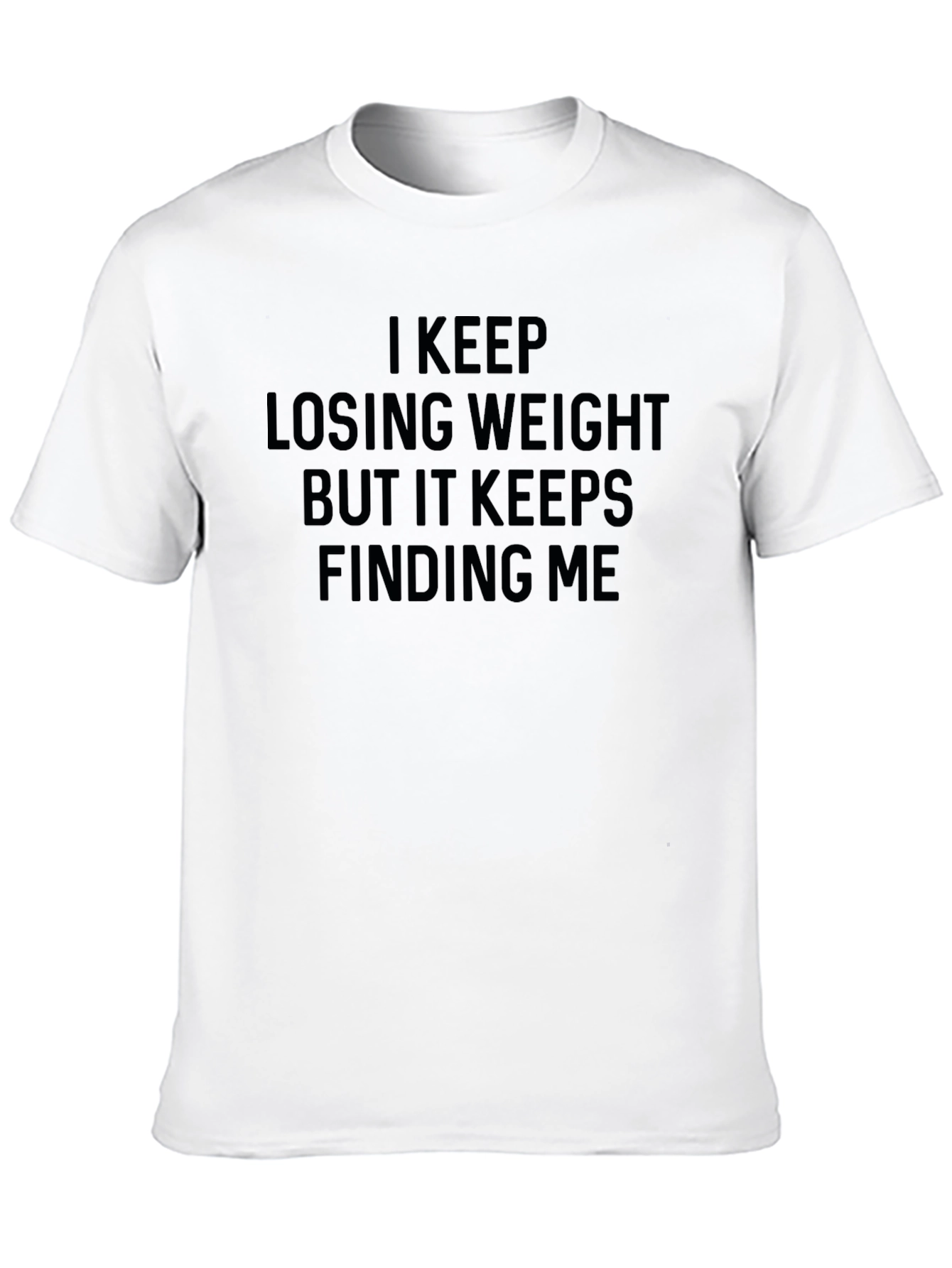 Black Funny Weight Loss Graphic T-Shirt - 'I Keep Losing Weight' view 10