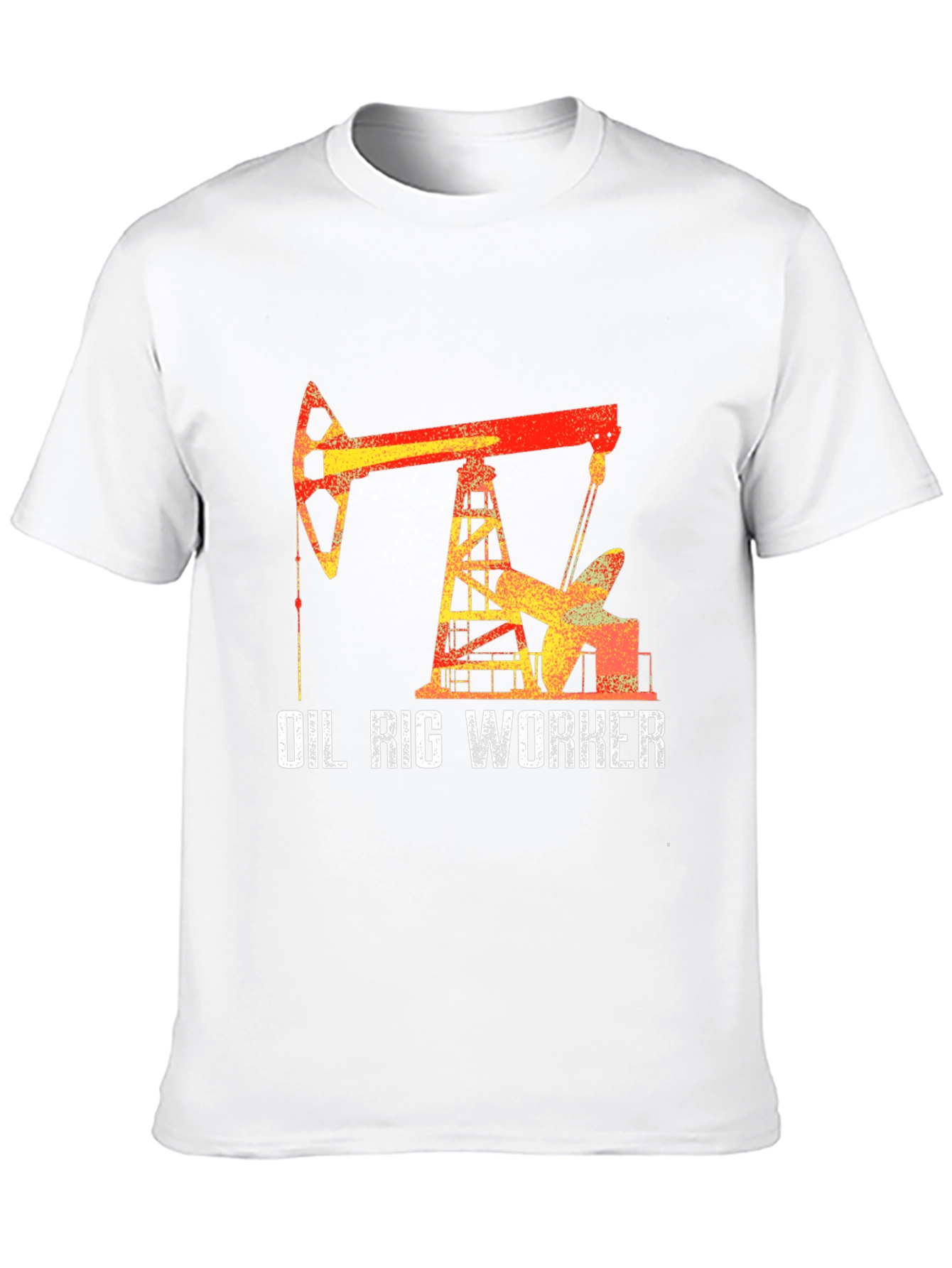 Black Oil Rig Worker Graphic T-Shirt - Black Crew Neck view 10