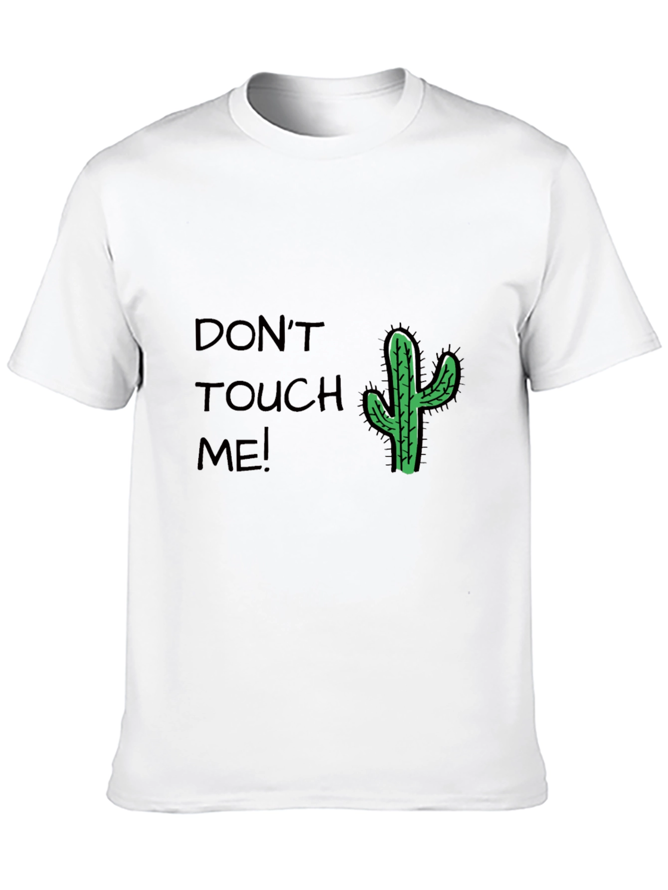 Black Don't Touch Me Cactus T-Shirt - Black Cotton Tee view 10