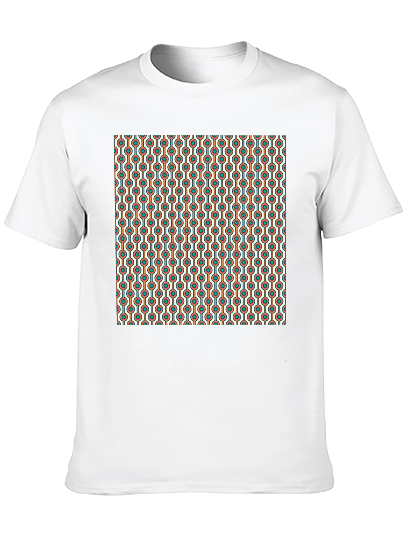 Black Retro Pattern T-Shirt - Black Crew Neck view 10