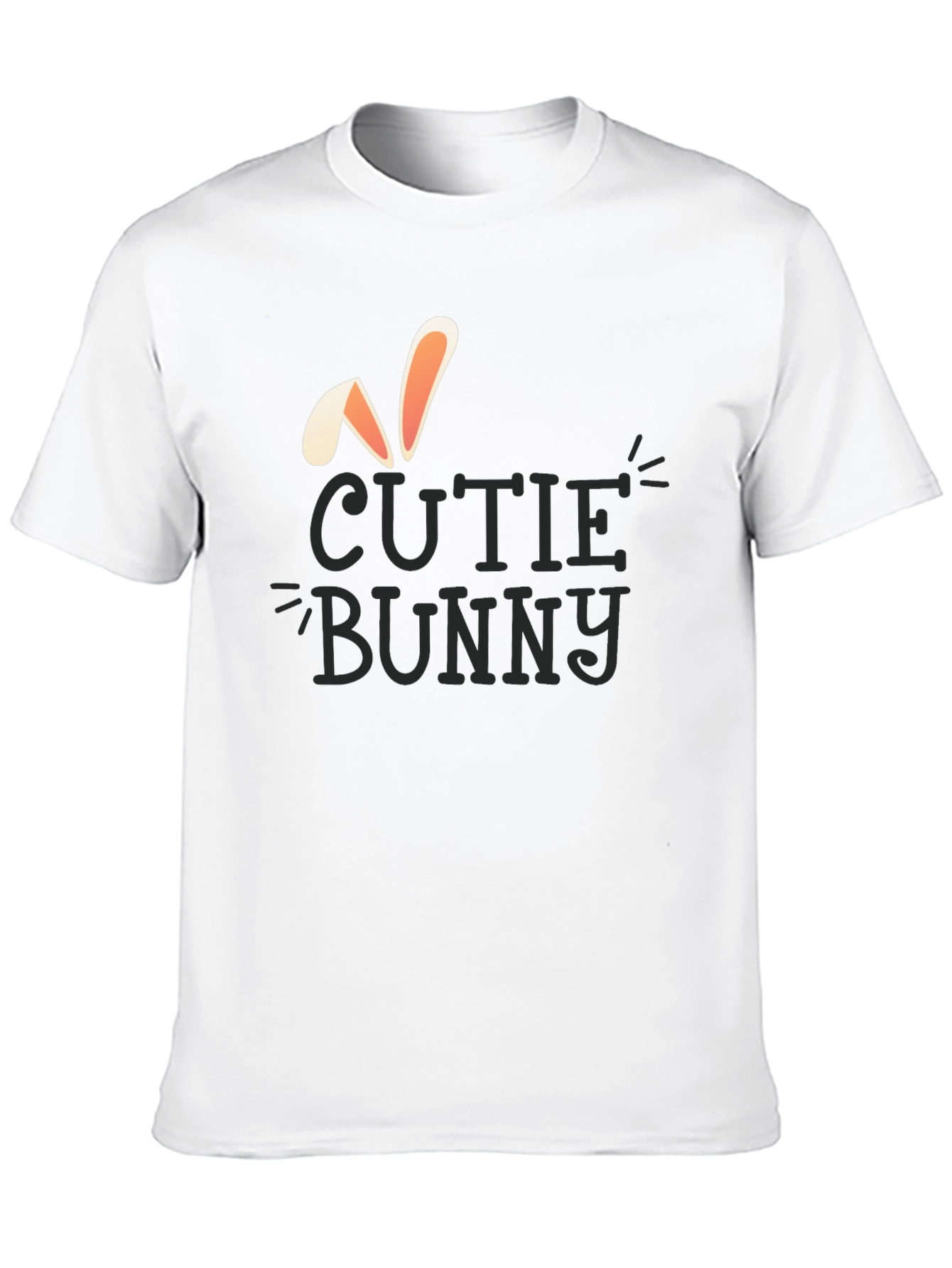 Black Cutie Bunny Graphic T-Shirt - Unisex Black Tee view 10