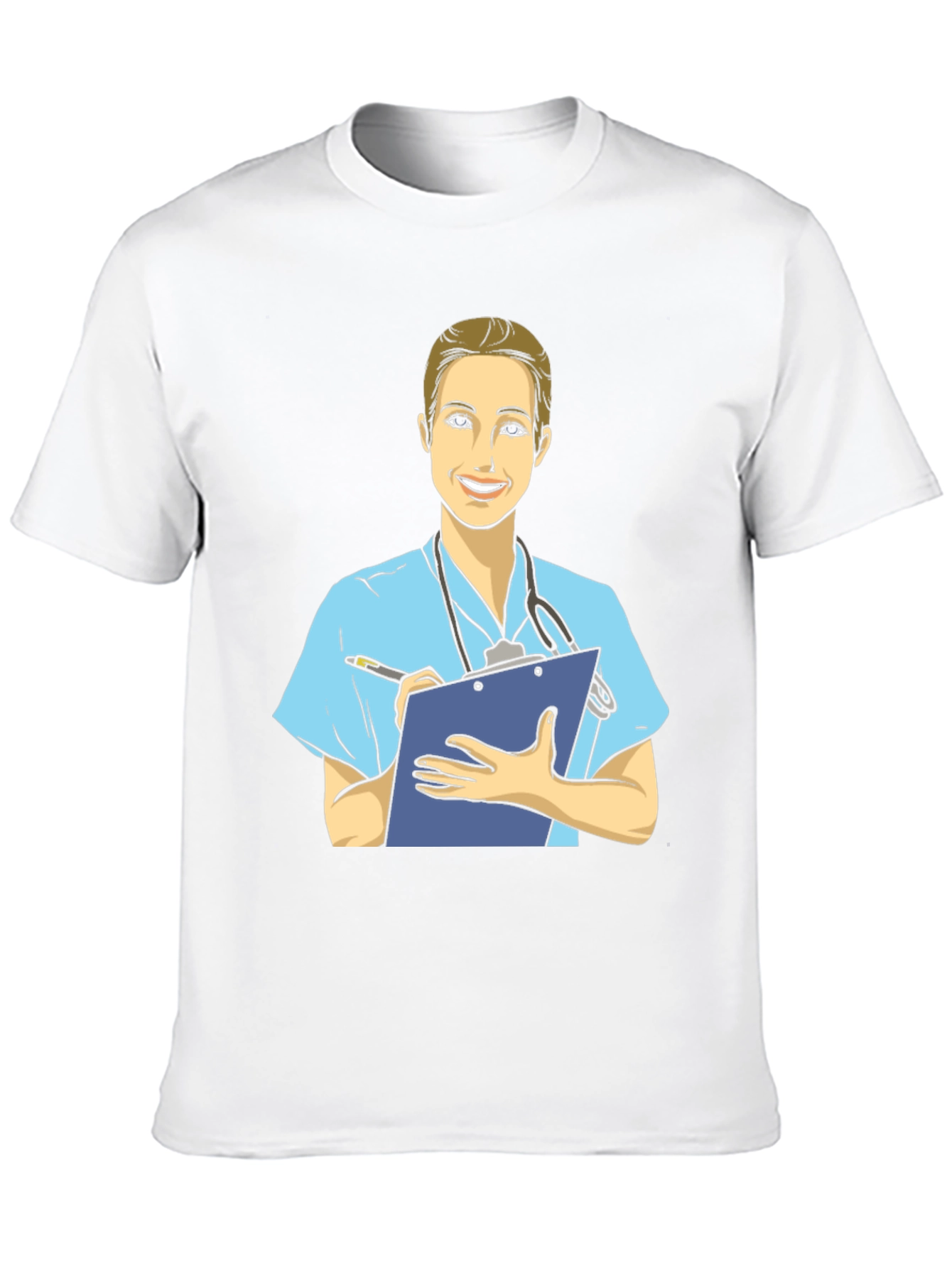 Black Cartoon Nurse T-Shirt - Black Cotton Blend view 10