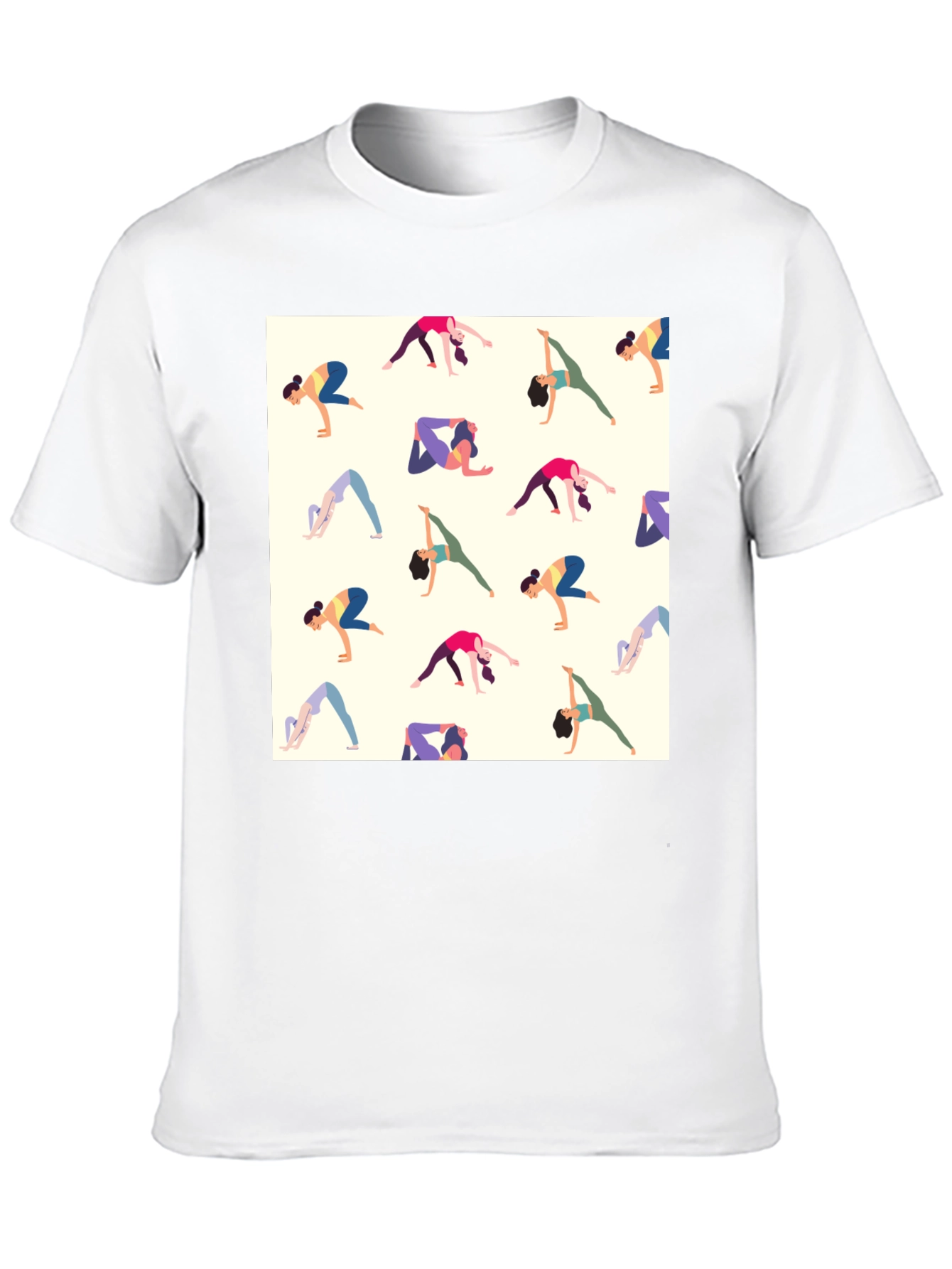 Black Yoga Patterned Tee - Black Graphic T-Shirt view 10