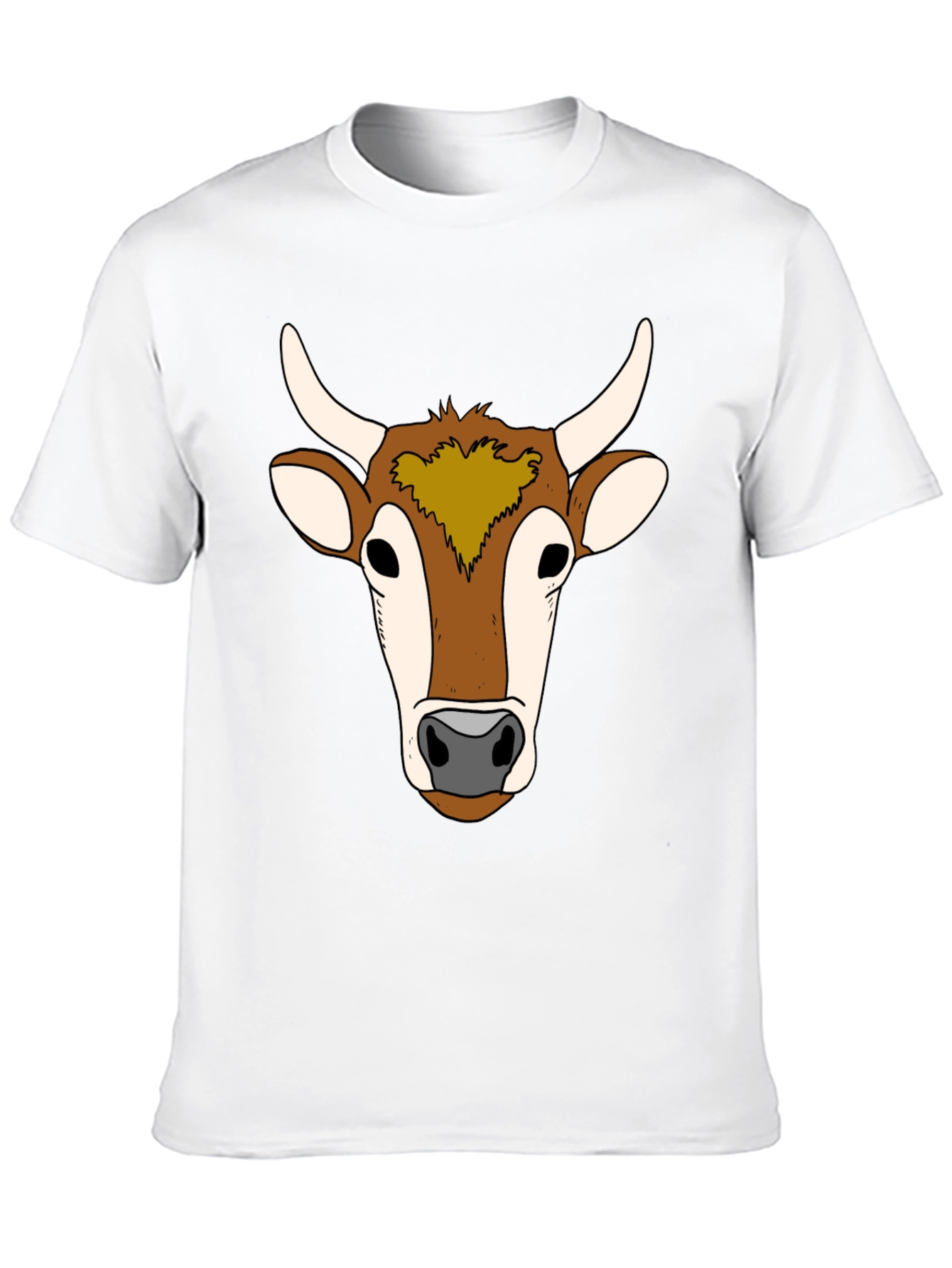 Black Cow Face Graphic Tee - Unisex Black T-Shirt view 10