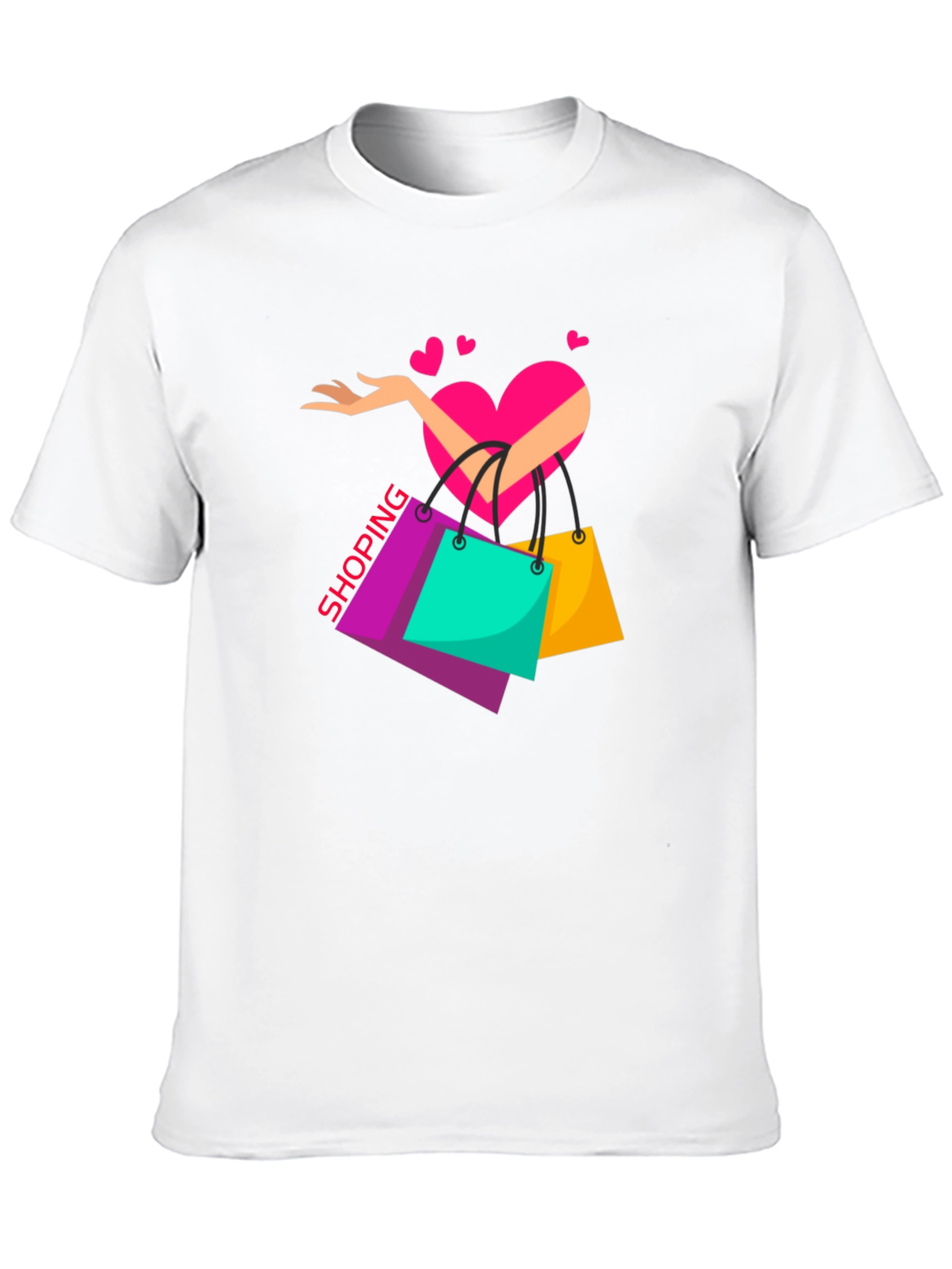 Black Shopping Lover's Black T-Shirt view 10