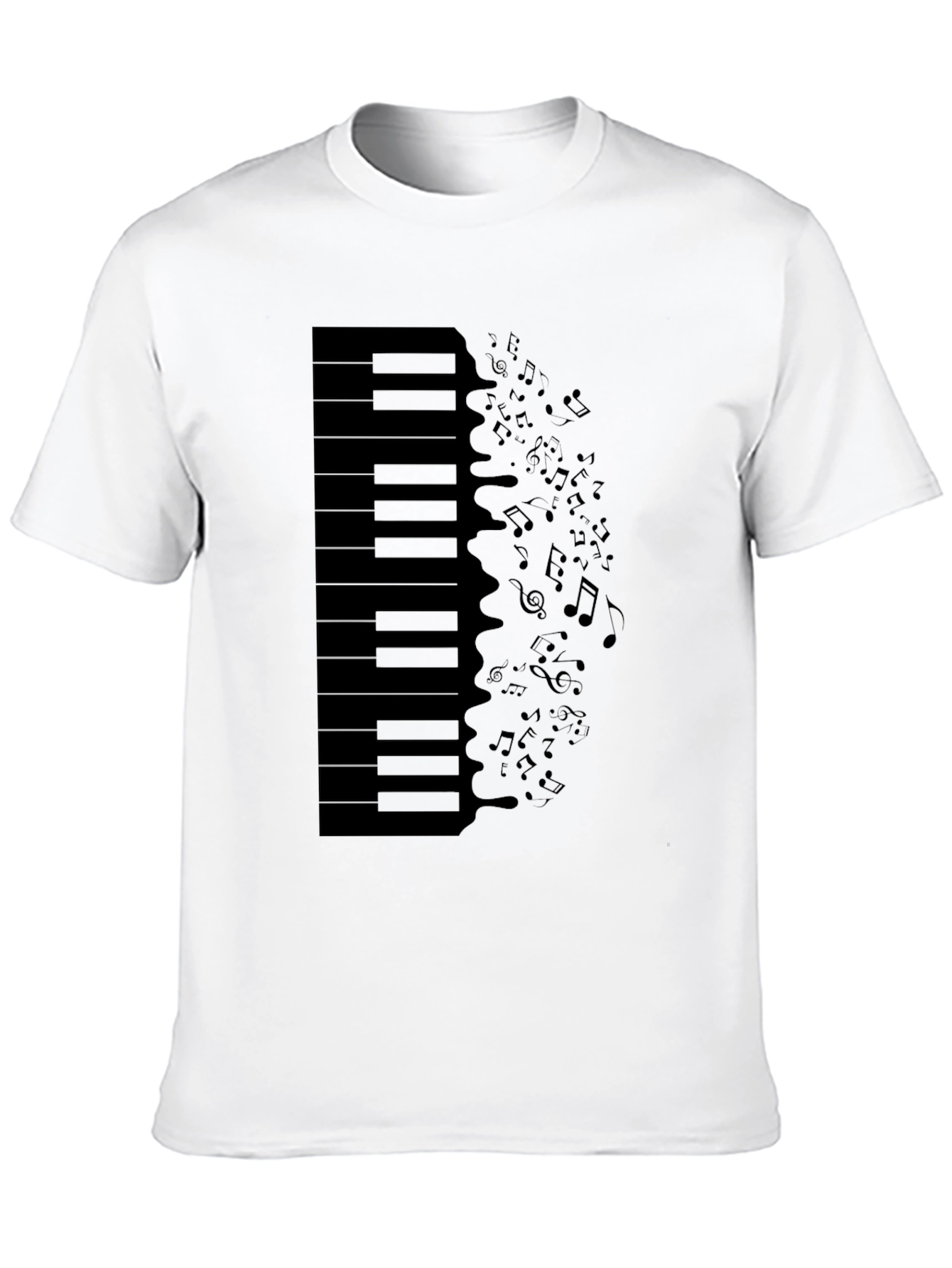 Black Piano Keys & Notes Graphic Tee - Black T-Shirt view 10