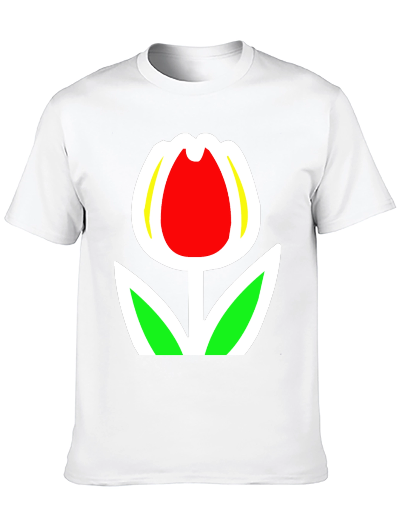 Black Tulip Graphic Tee - Black Cotton Blend Casual Wear view 10