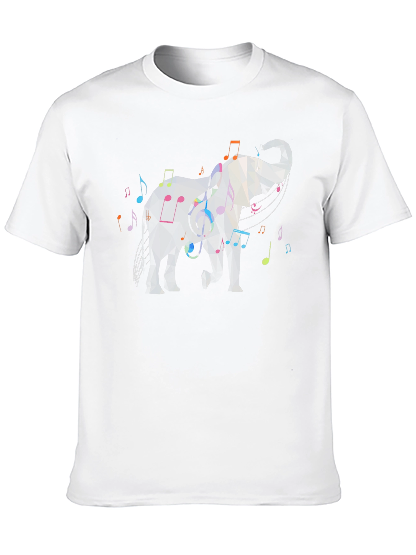 Black Geometric Elephant Music Note Graphic Tee view 10