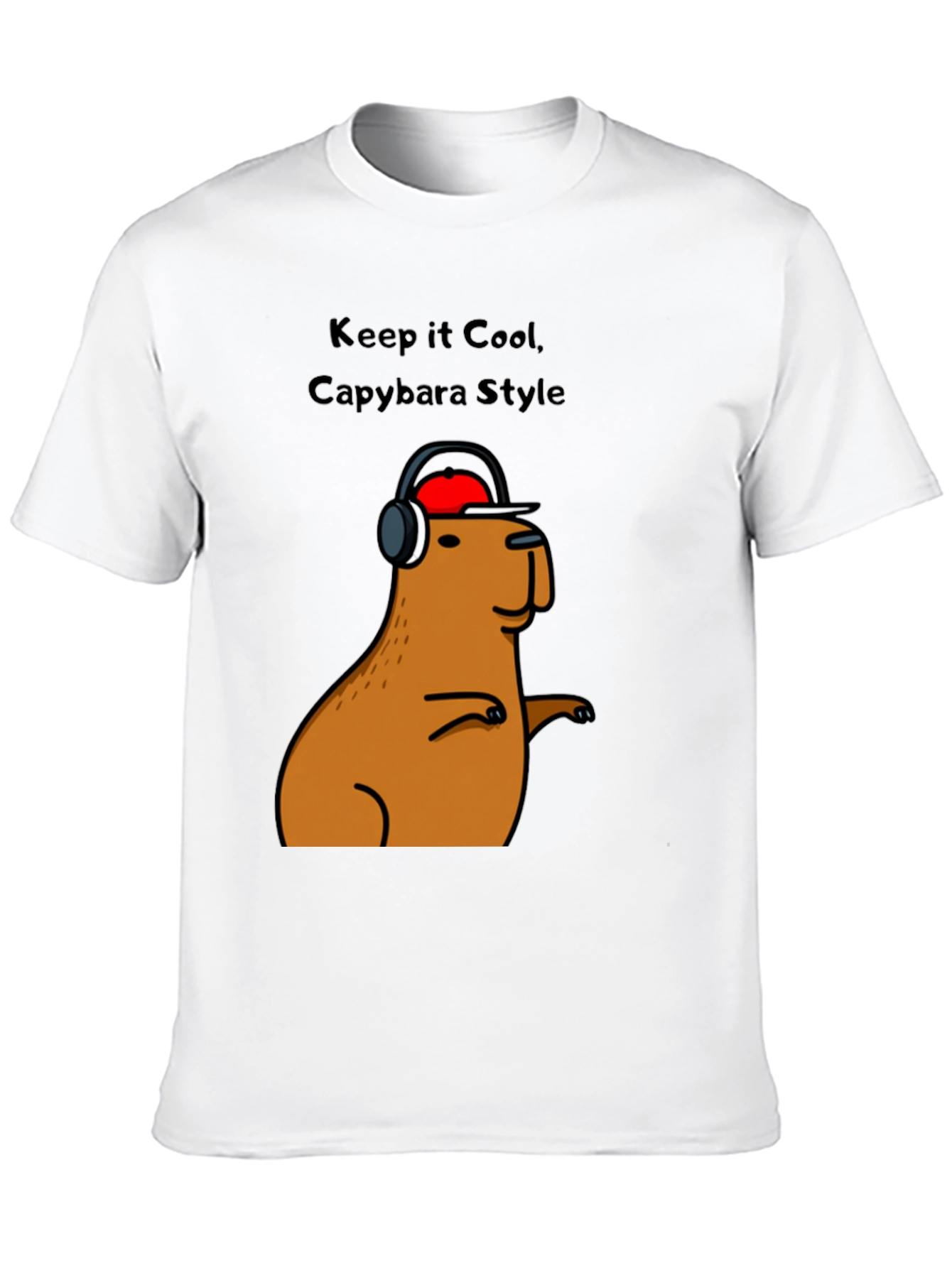 Black Cool Capybara Style Graphic Tee - Black view 10