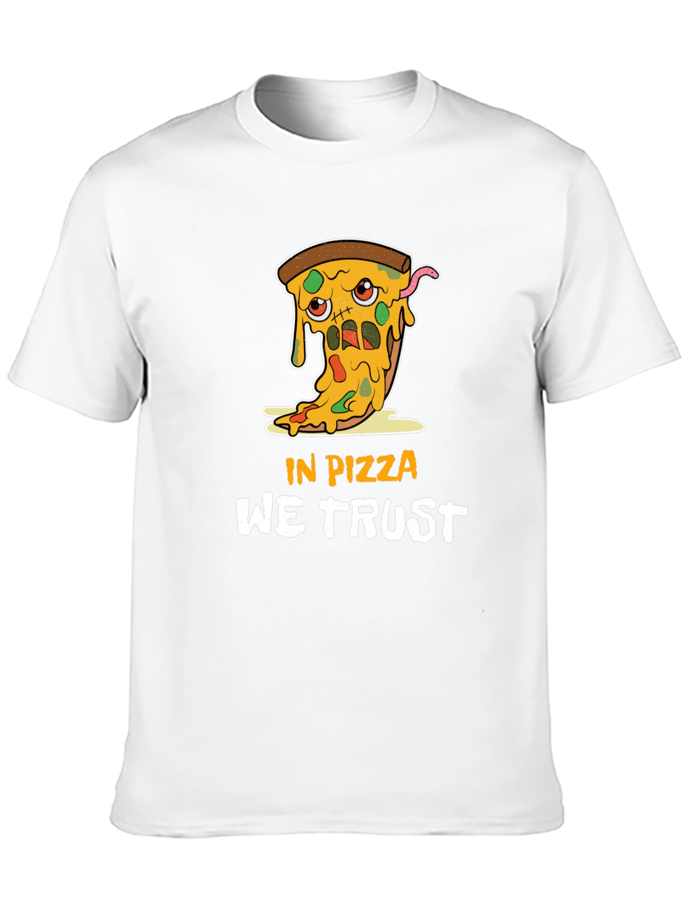 Black In Pizza We Trust Graphic Tee - Funny Foodie T-Shirt view 10