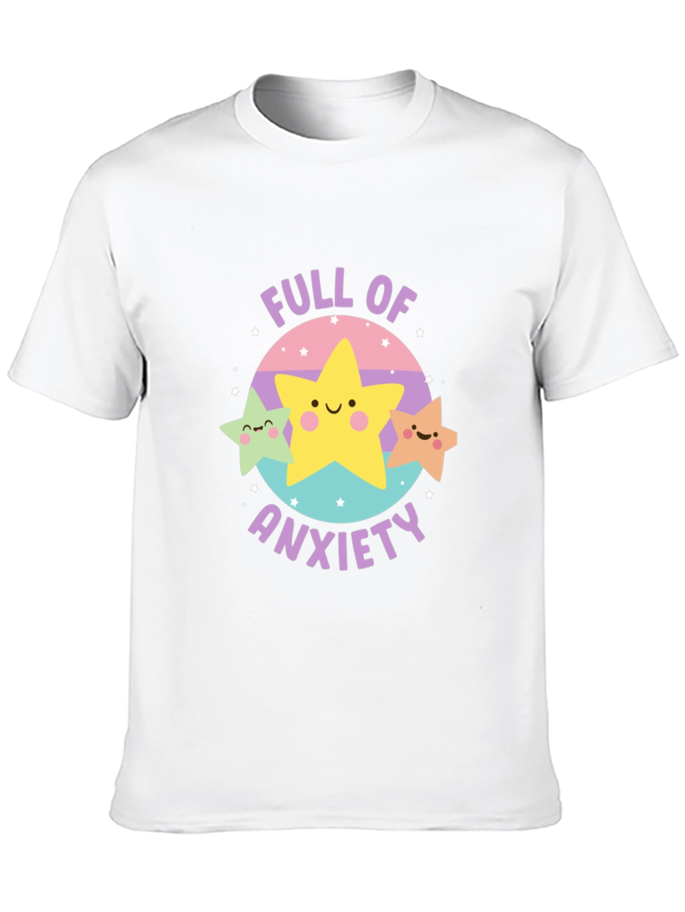 Black Anxiety Stars Graphic Tee - Black Crew Neck view 10
