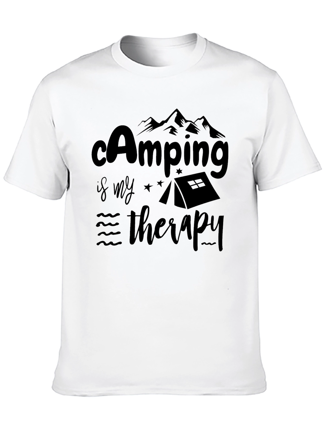 Black Camping is My Therapy Black T-Shirt view 10